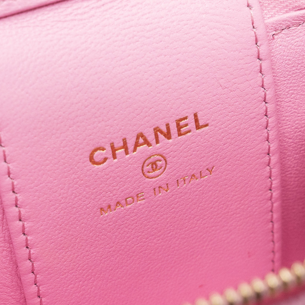 CHANEL MINI VANITY WITH CHAIN CAVIAR LIGHT PINK GHW (MICROCHIP)