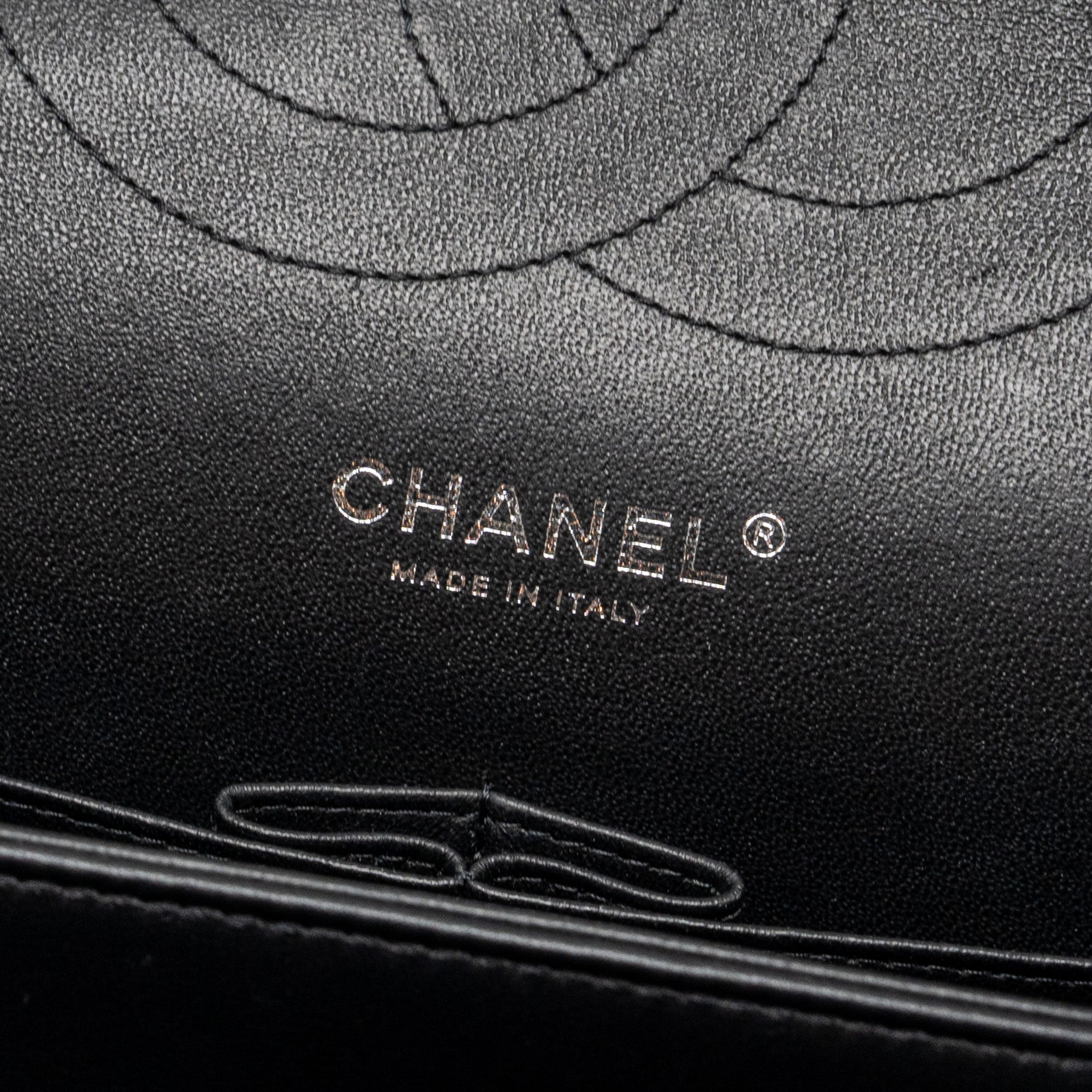 CHANEL JUMBO CLASSIC DOUBLE FLAP BAG PATENT BLACK SHW