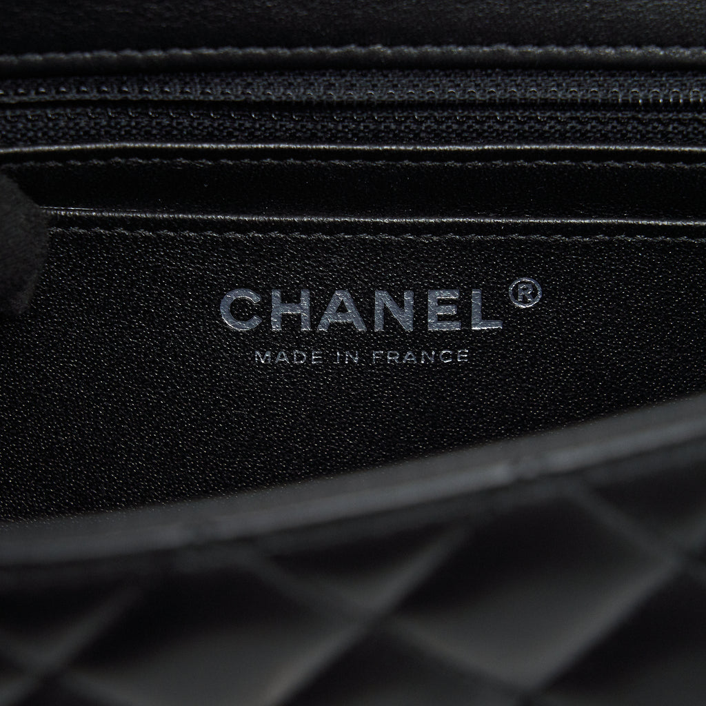 CHANEL MINI RECTANGULAR FLAP BAG LAMBSKIN BLACK SHW