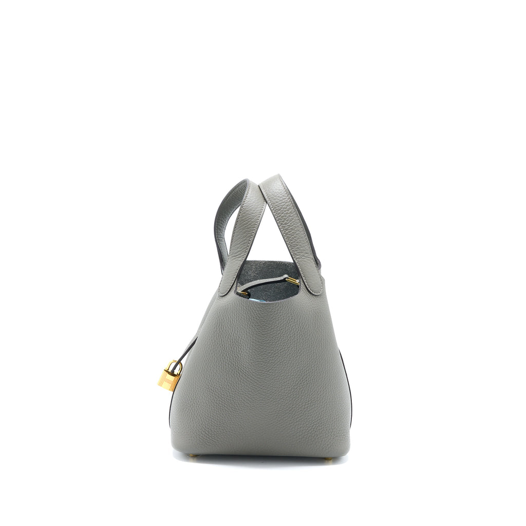 HERMES PICOTIN 18 LOCK BAG CLEMENCE 0L GRIS MEYER GHW
