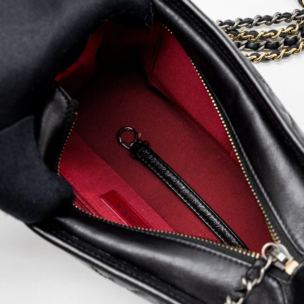 CHANEL SMALL GABRIELLE HOBO BAG CALFSKIN BLACK MULTICOLOUR HARDWARE