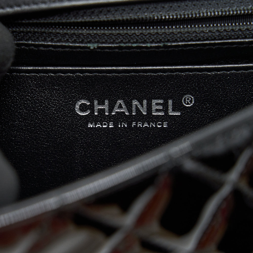 CHANEL MINI RECTANGULAR FLAP BAG PATENT LEATHER BLACK SHW