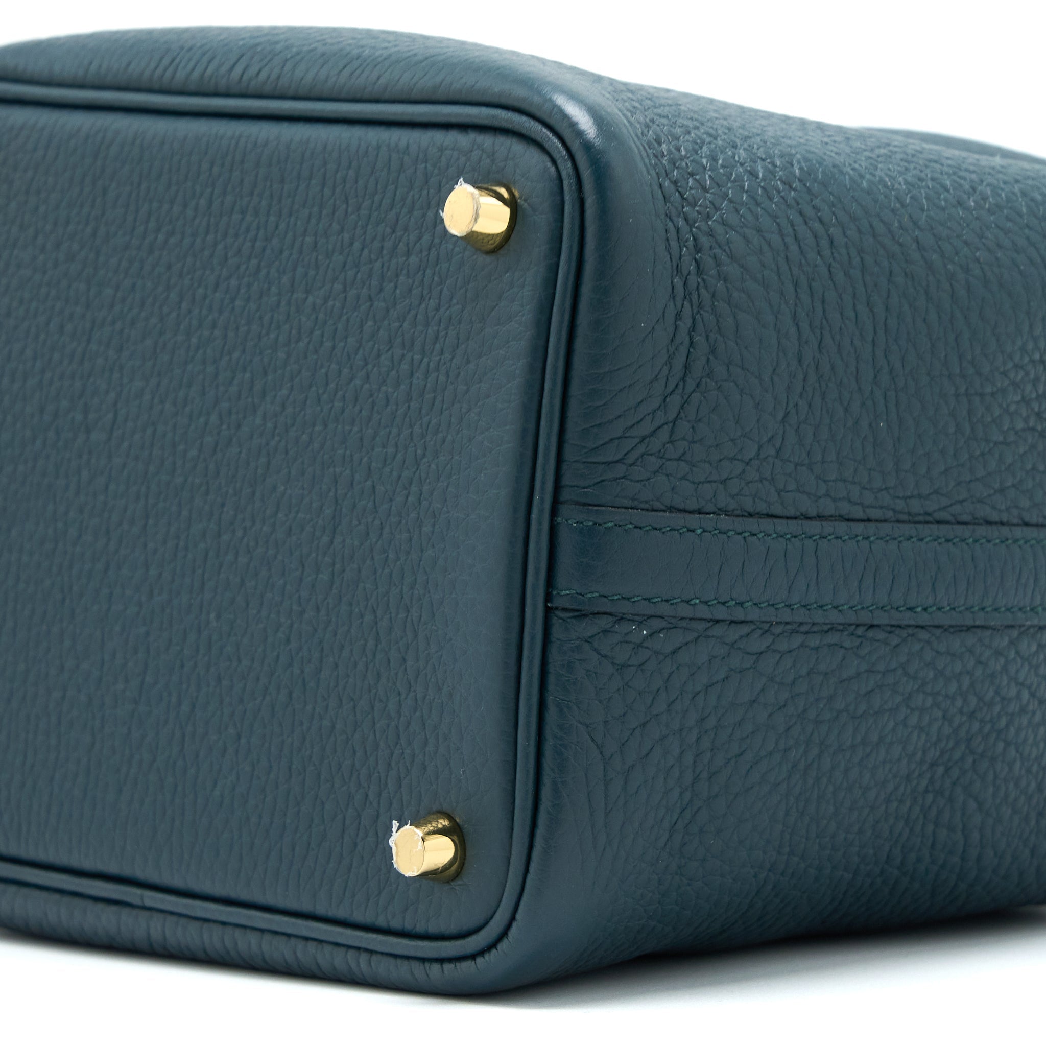 HERMES PICOTIN 18 TOUCH CLEMENCE ALLIGATOR MISSISSIPPIENSIS MAT VERT CYPRES GHW
