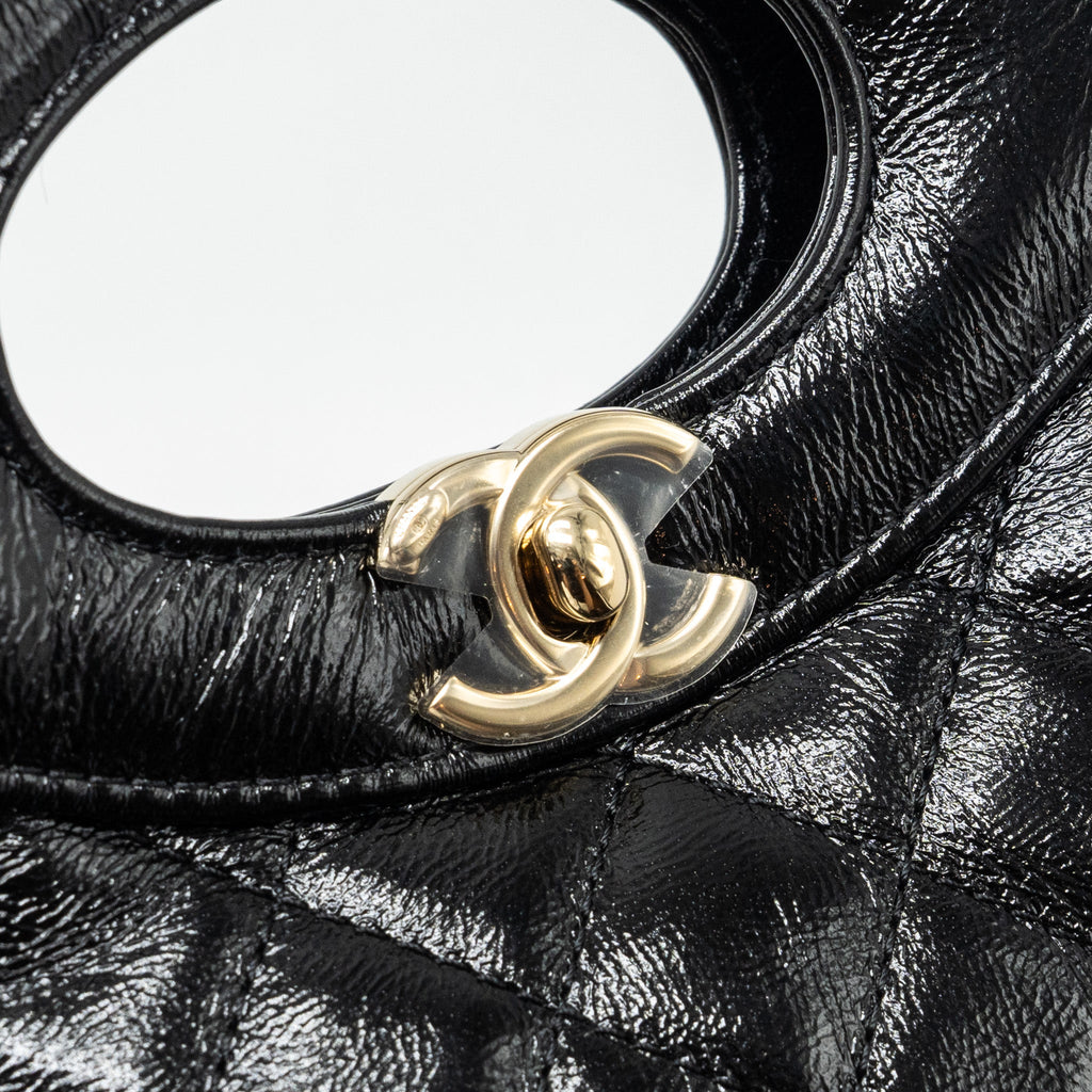 CHANEL 24S MINI 31 BAG SHINY LAMBSKIN BLACK GHW (MICROCHIP)