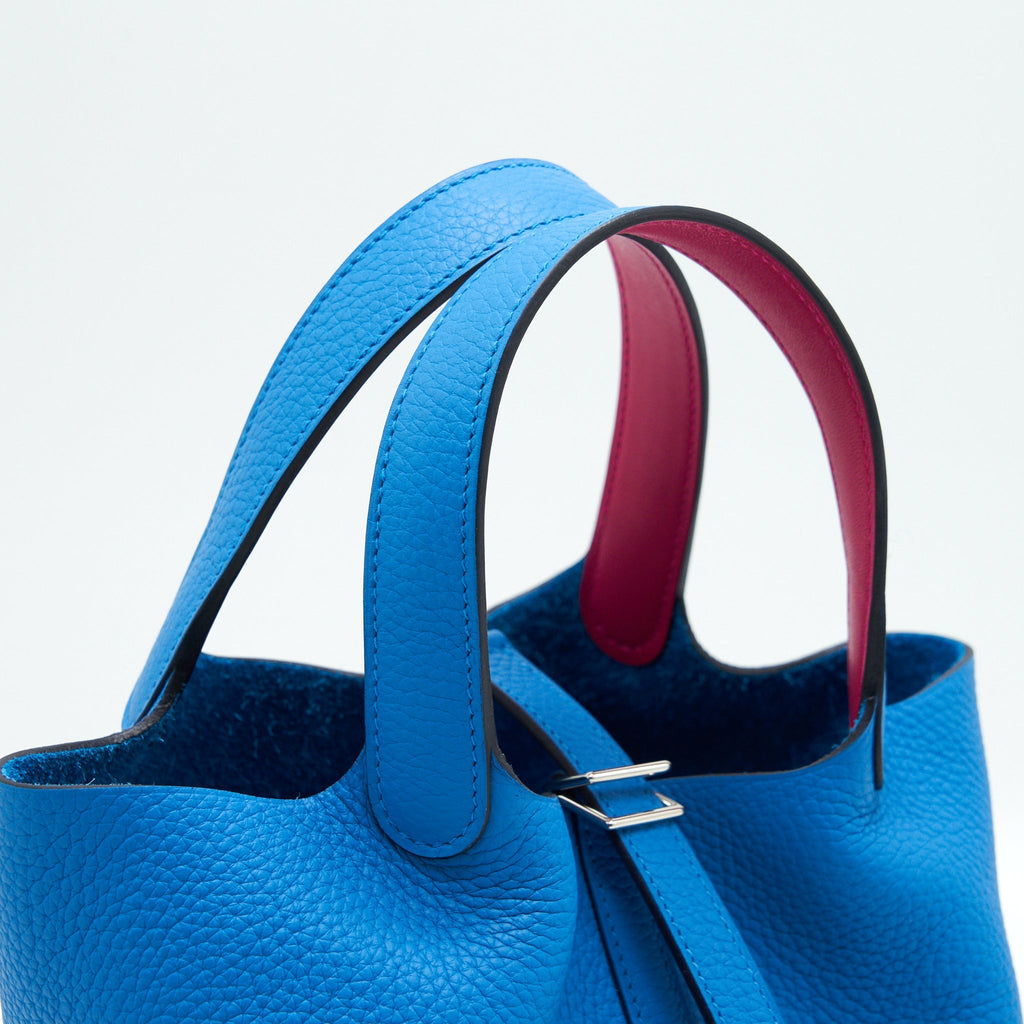 HERMES PICOTIN 18 BLEU FRIDA/ ROSE MEXICO IN SHW