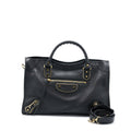 BALENCIAGA EDGE CITY BAG GOATSKIN BLACK GHW
