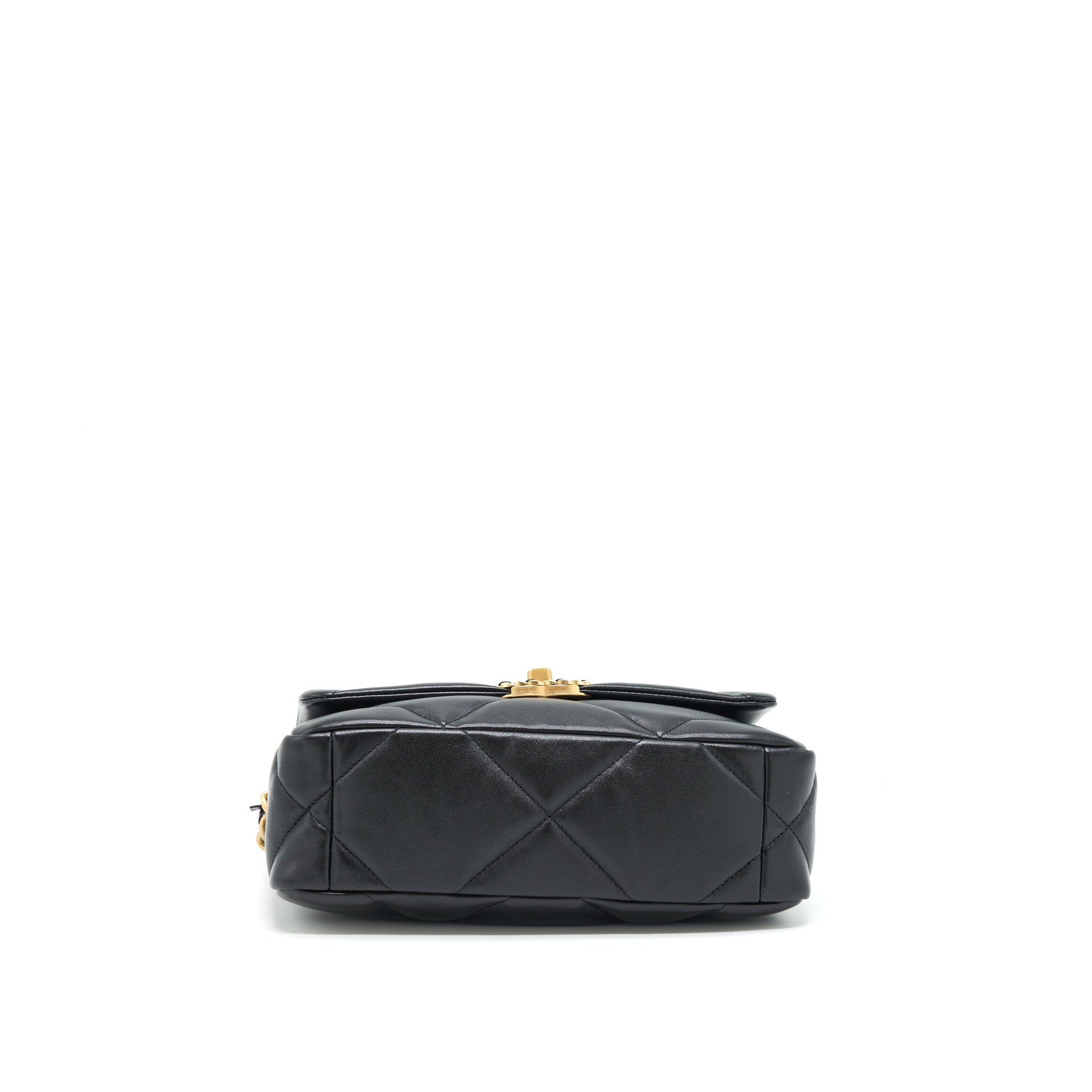 CHANEL SMALL 19 BAG LAMBSKIN BLACK GHW (MICROCHIP)