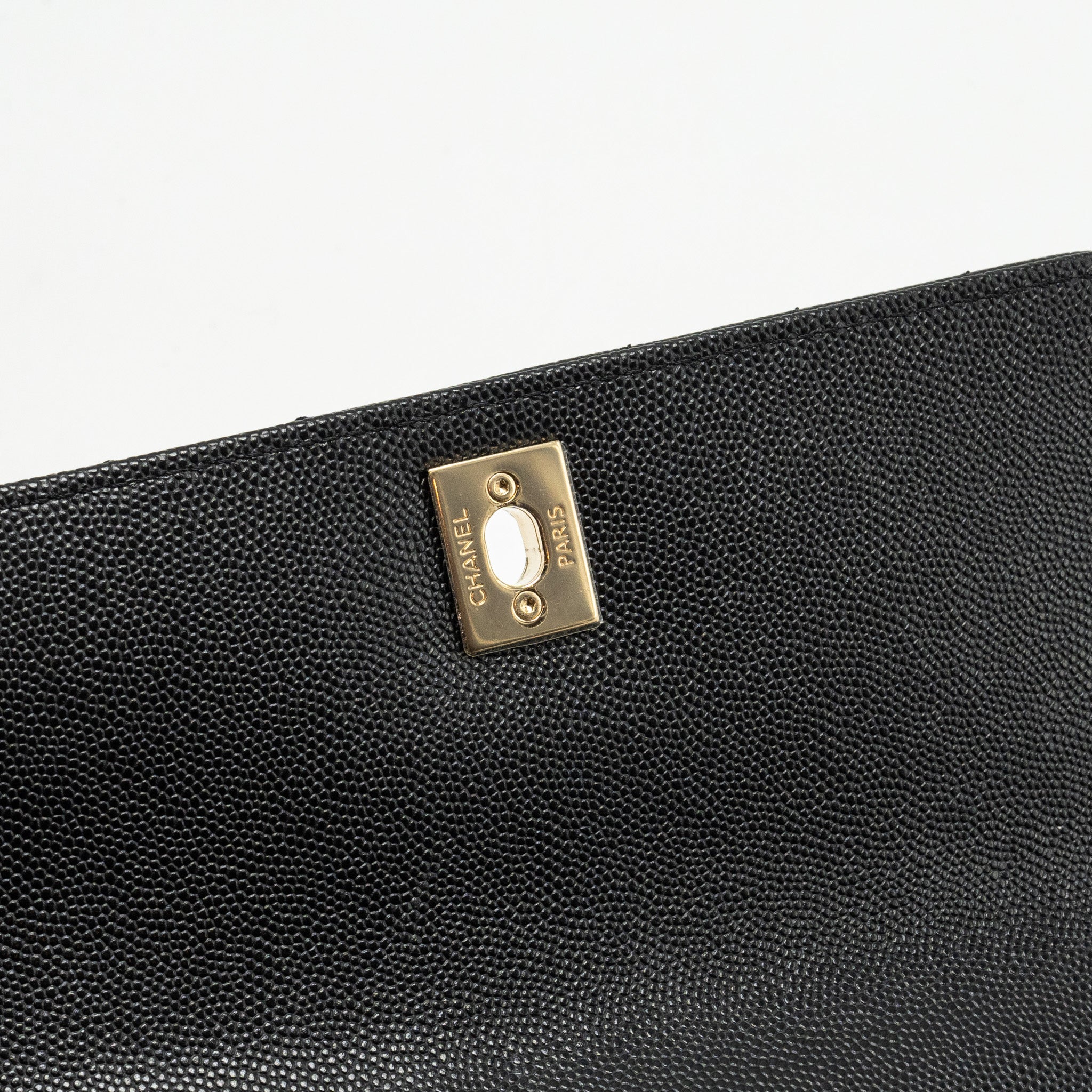 CHANEL SMALL COCO HANDLE CHEVRON CAVIAR BLACK LGHW