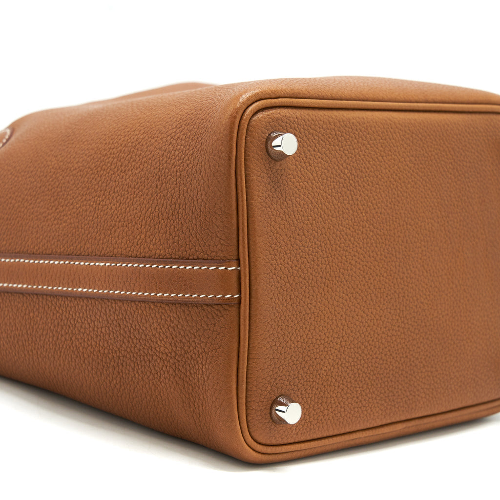 HERMES PICOTIN 18 LOCK BAG BARENIA FAUBOURG CALFSKIN GOLD SHW