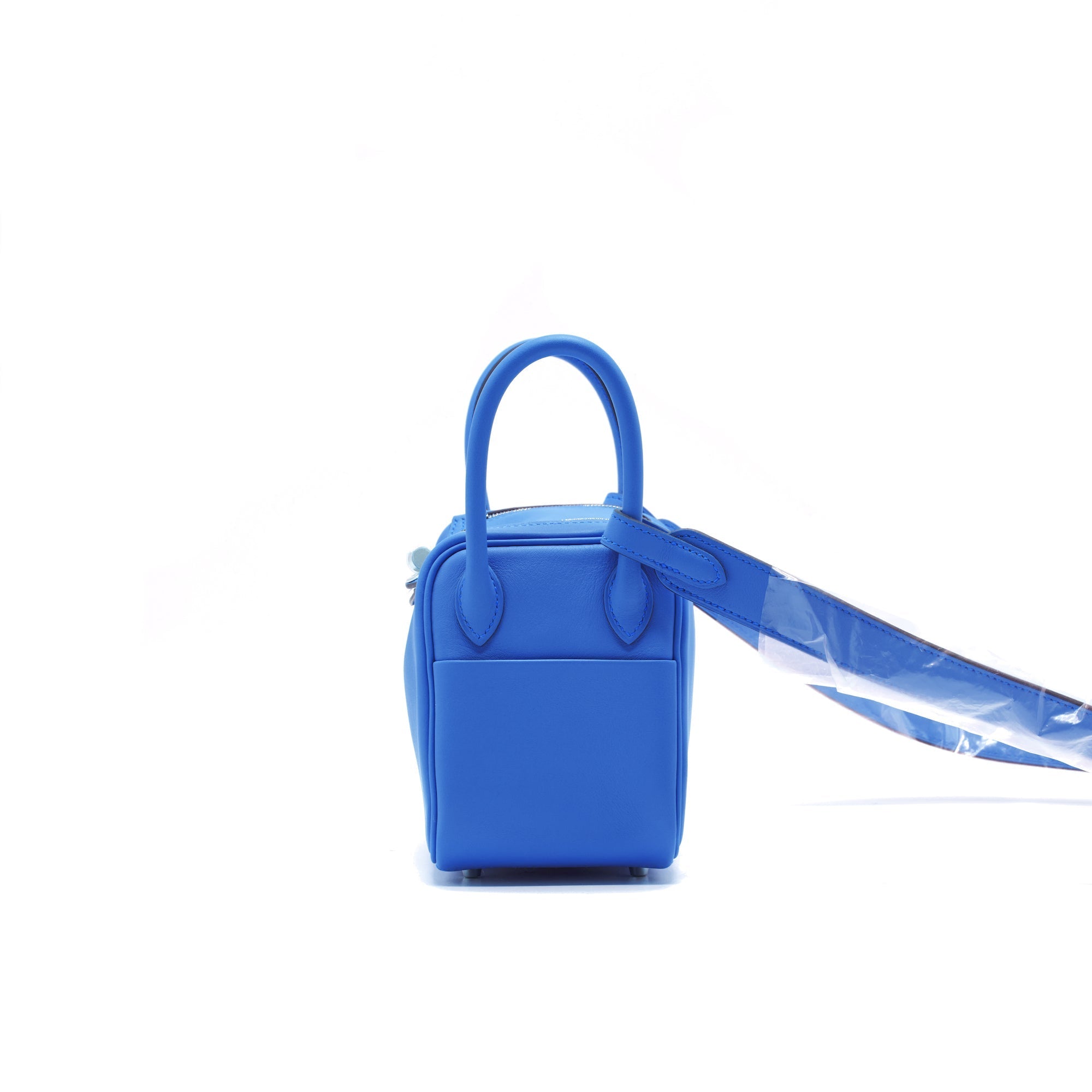 HERMES MINI LINDY SWIFT LEATHER BLUE FRANCE/ BLUE SAPHIR SHW