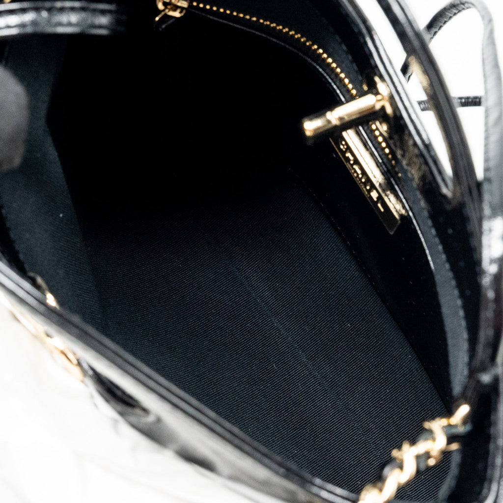 CHANEL 24S MINI 31 BAG SHINY LAMBSKIN BLACK GHW (MICROCHIP)
