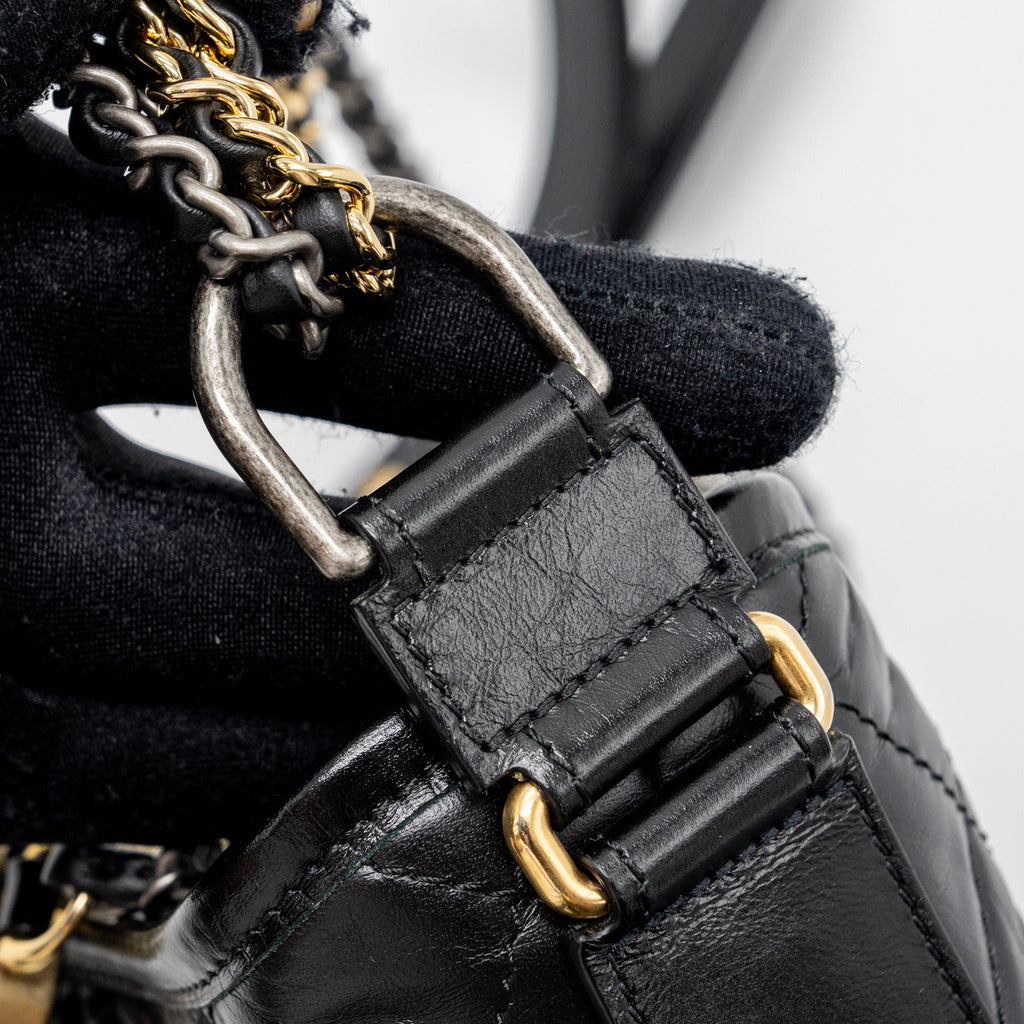 CHANEL SMALL GABRIELLE HOBO BAG CALFSKIN BLACK MULTICOLOUR HARDWARE