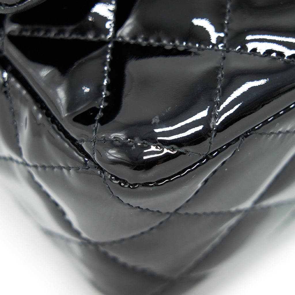 CHANEL MINI RECTANGULAR FLAP BAG PATENT LEATHER BLACK SHW
