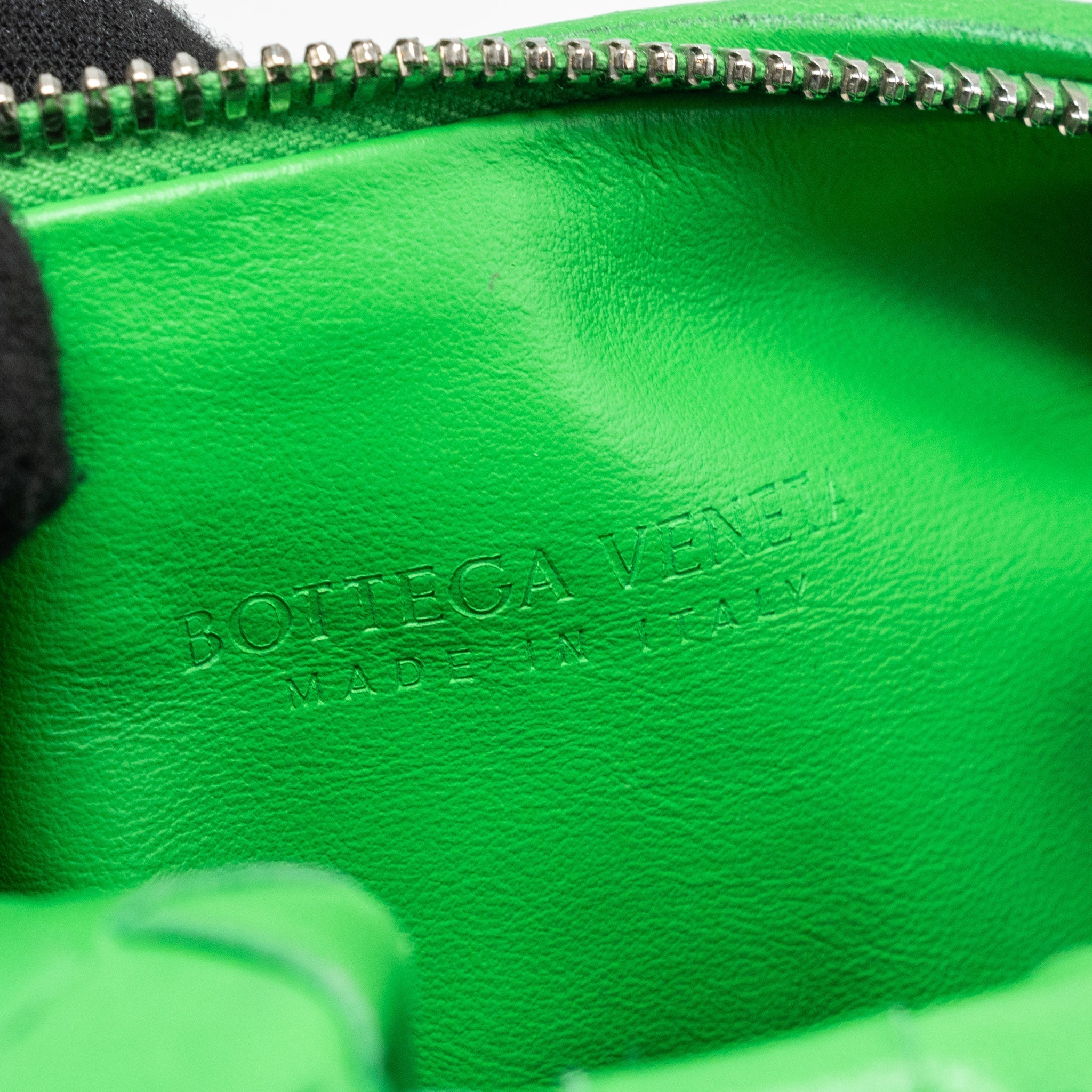 BOTTEGA VENETA MINI JODIE LAMBSKIN GREEN SHW
