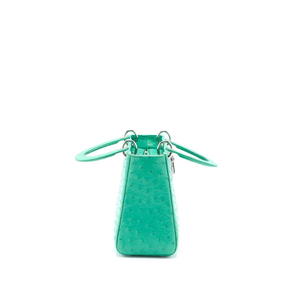 DIOR MEDIUM LADY DIOR OSTRICH GREEN SHW