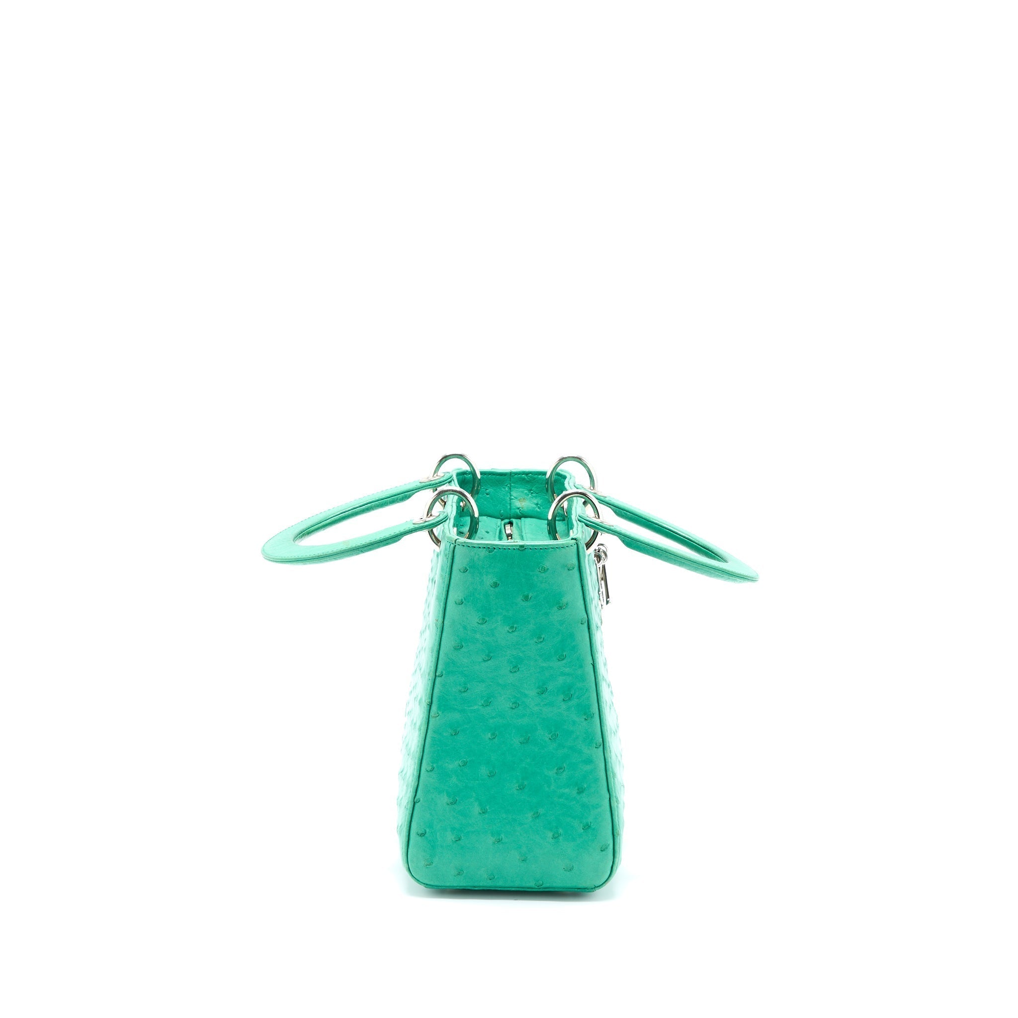 DIOR MEDIUM LADY DIOR OSTRICH GREEN SHW