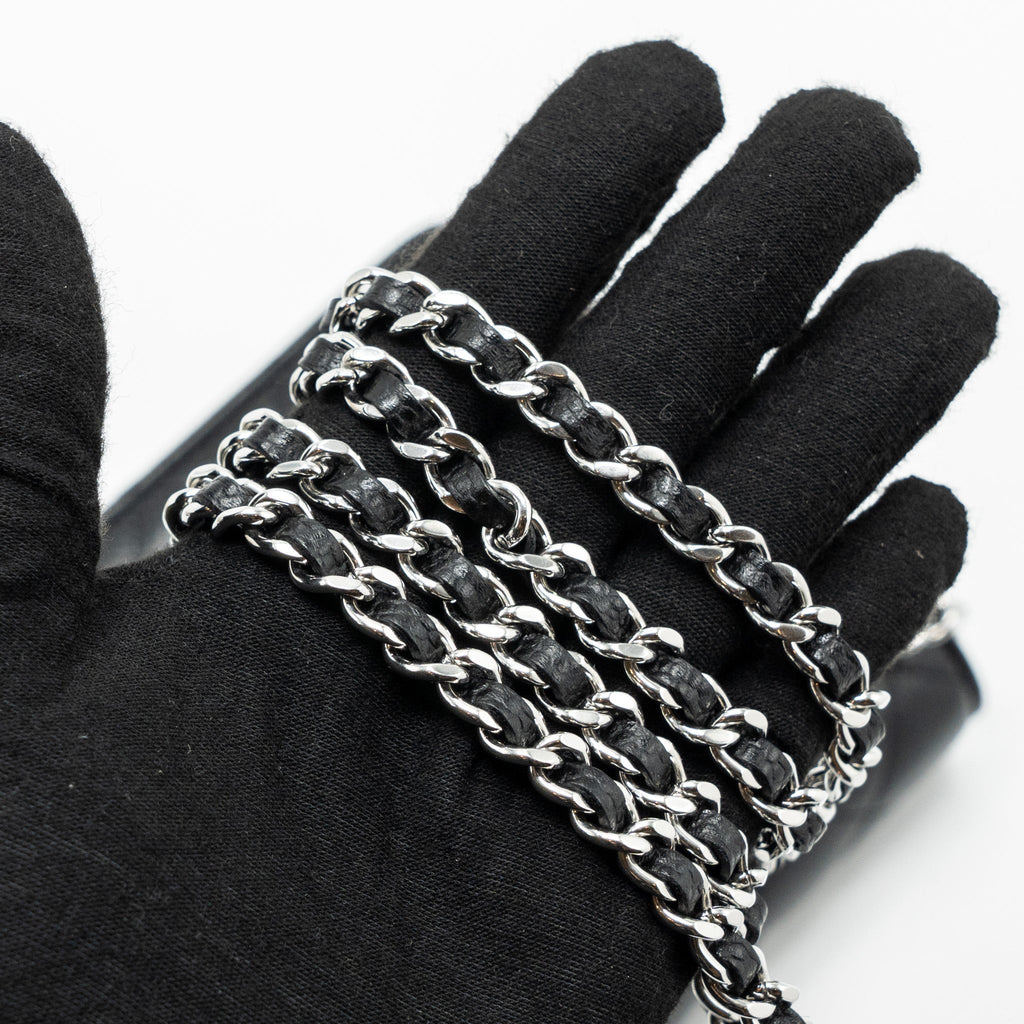 CHANEL CLASSIC WALLET ON CHAIN CAVIAR BLACK SHW (MICROCHIP)