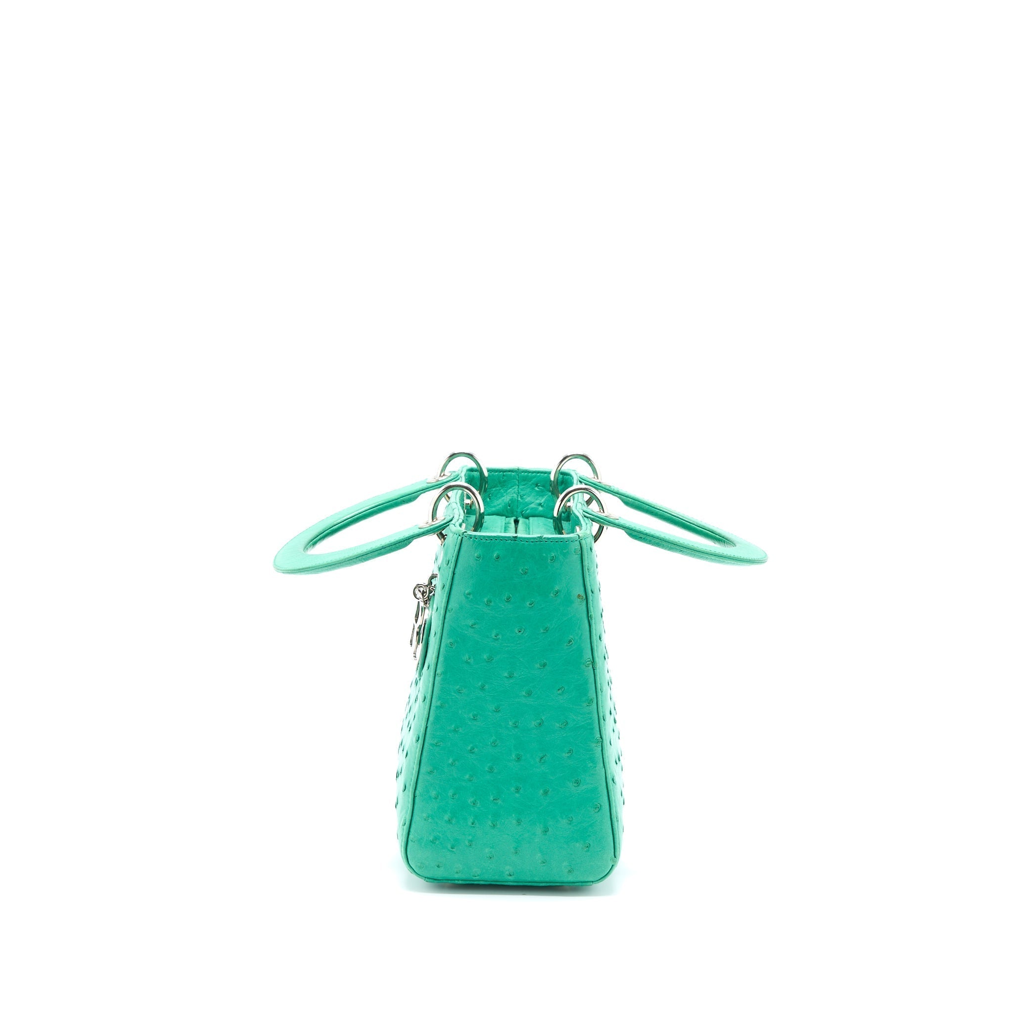DIOR MEDIUM LADY DIOR OSTRICH GREEN SHW