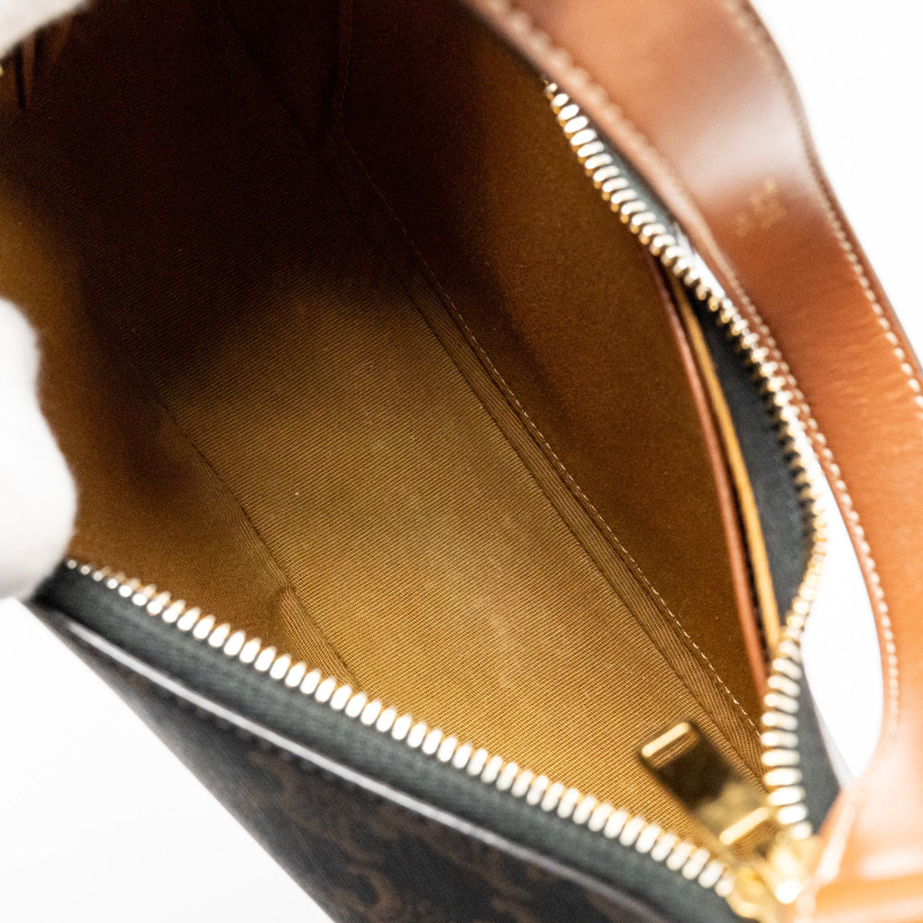 CELINE AVA BAG TRIOMPHE CANVAS/CALFSKIN TAN GHW