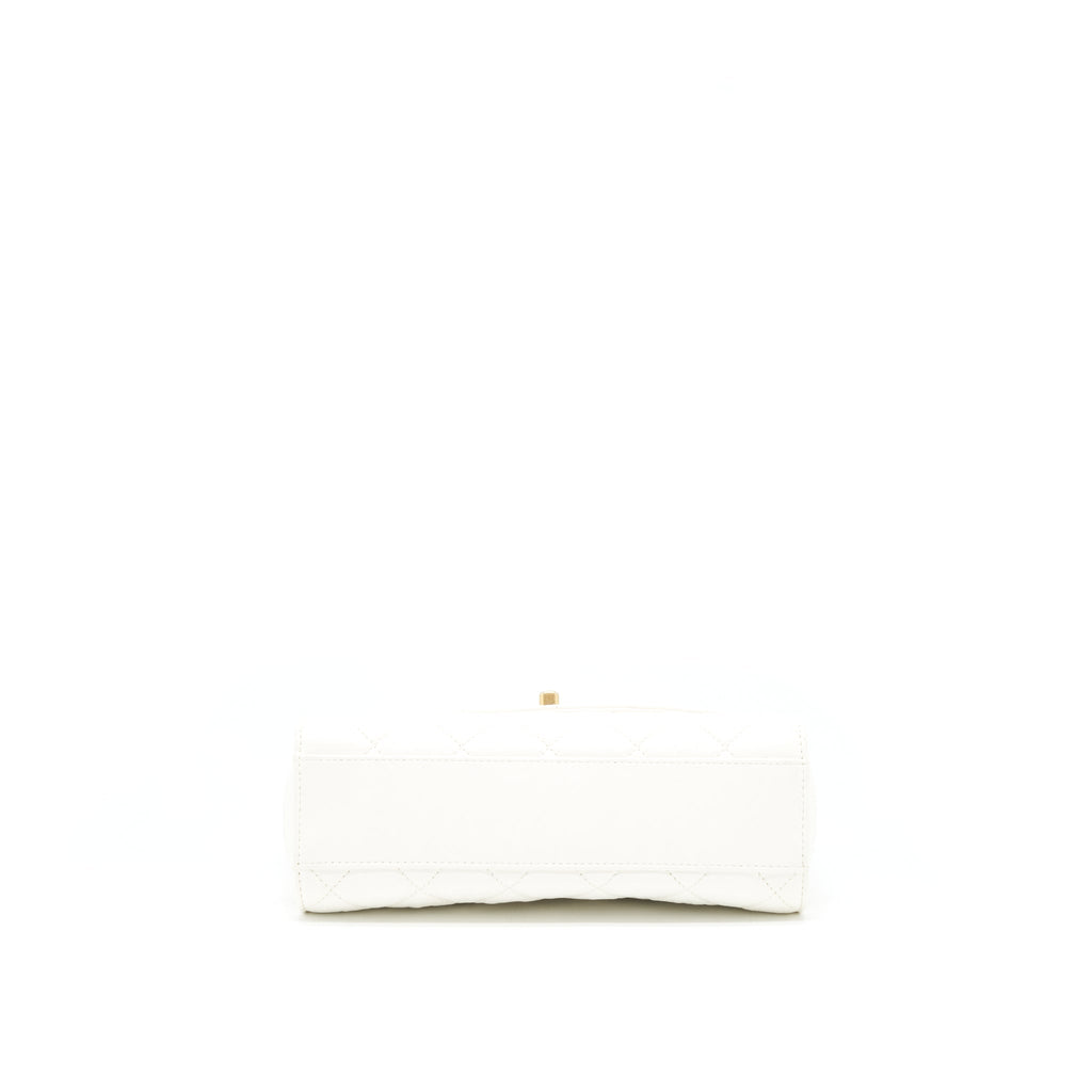 CHANEL SEASONAL FLAP BAG LAMBSKIN WHITE GHW