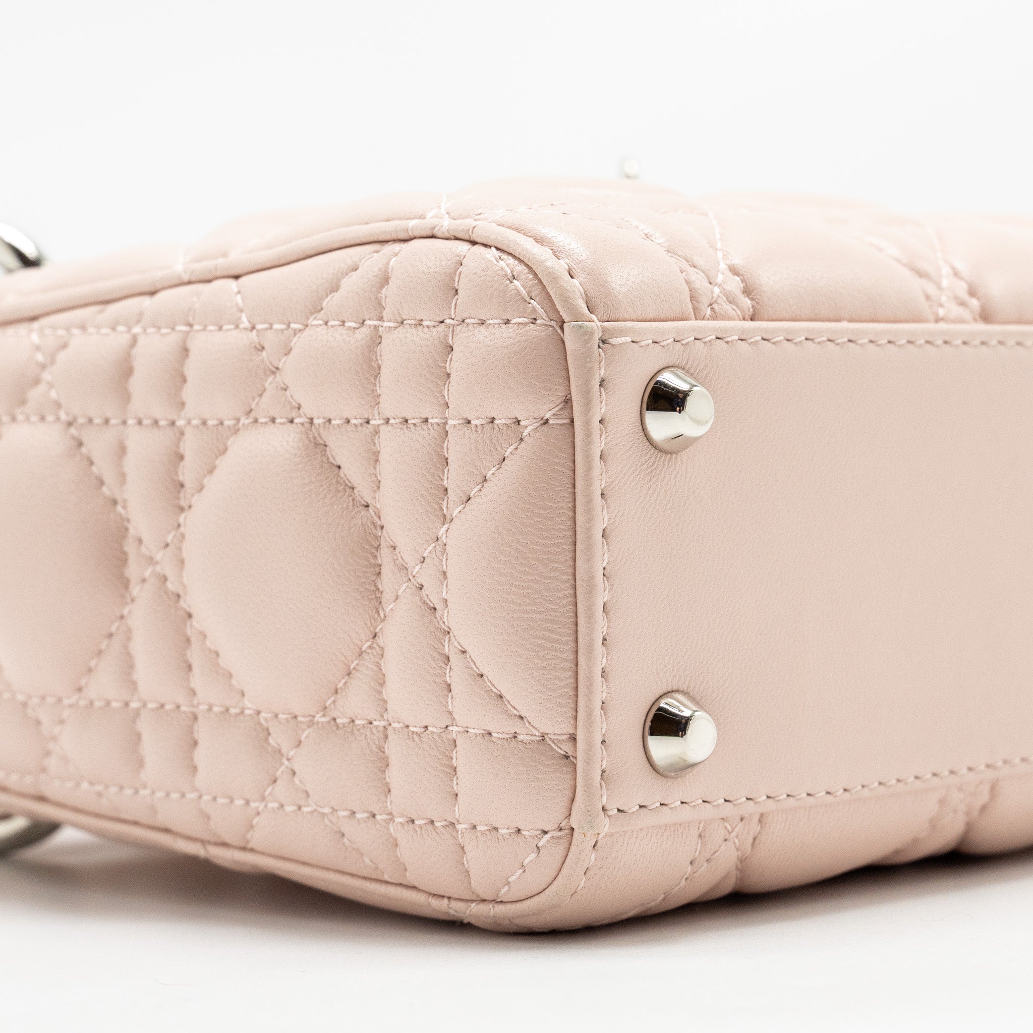 DIOR MINI LADY DIOR CRYSTAL STRAP LIMITED EDITION LAMBSKIN LIGHT PINK SHW