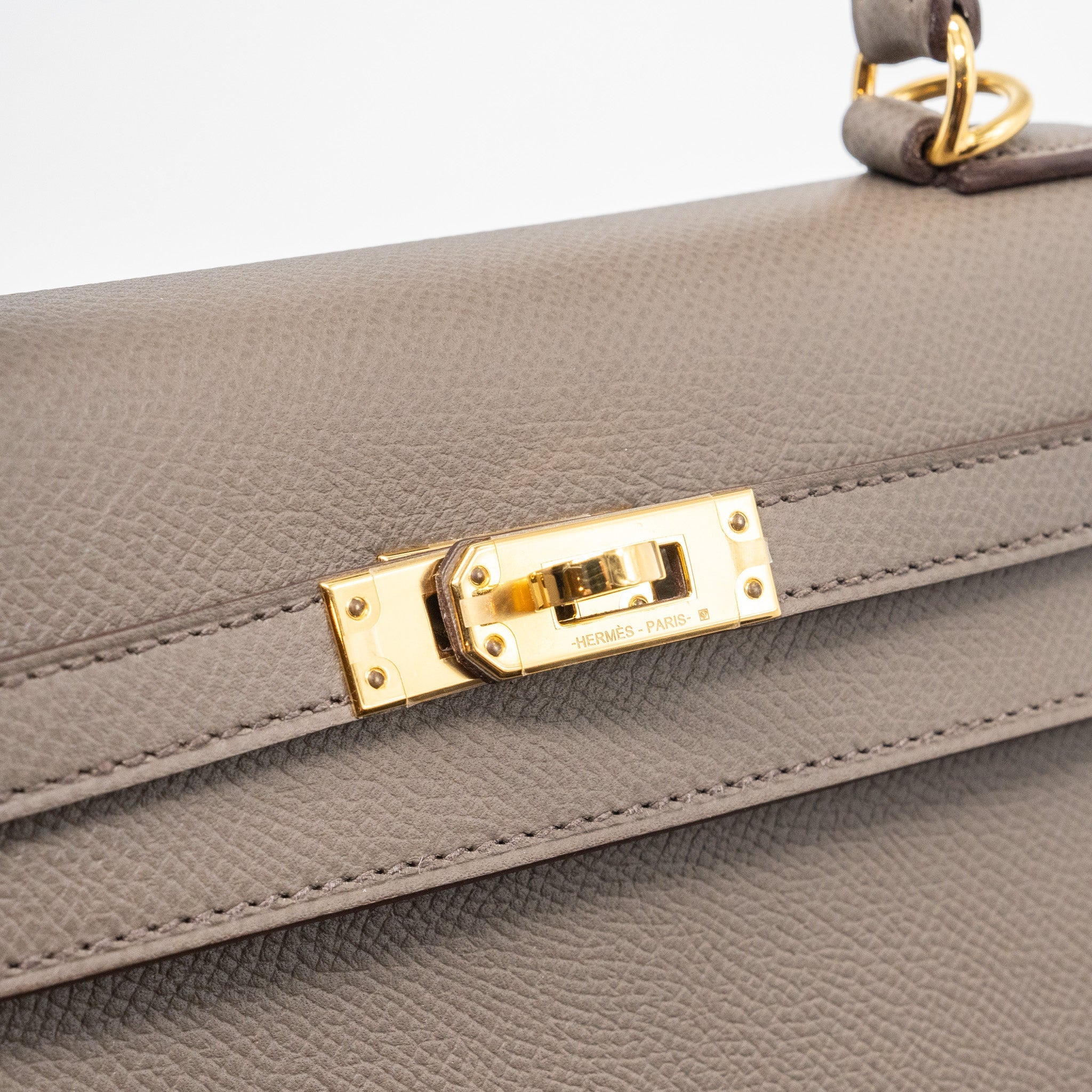 HERMES KELLY 25 EPSOM 8F GRIS ETAIN GHW