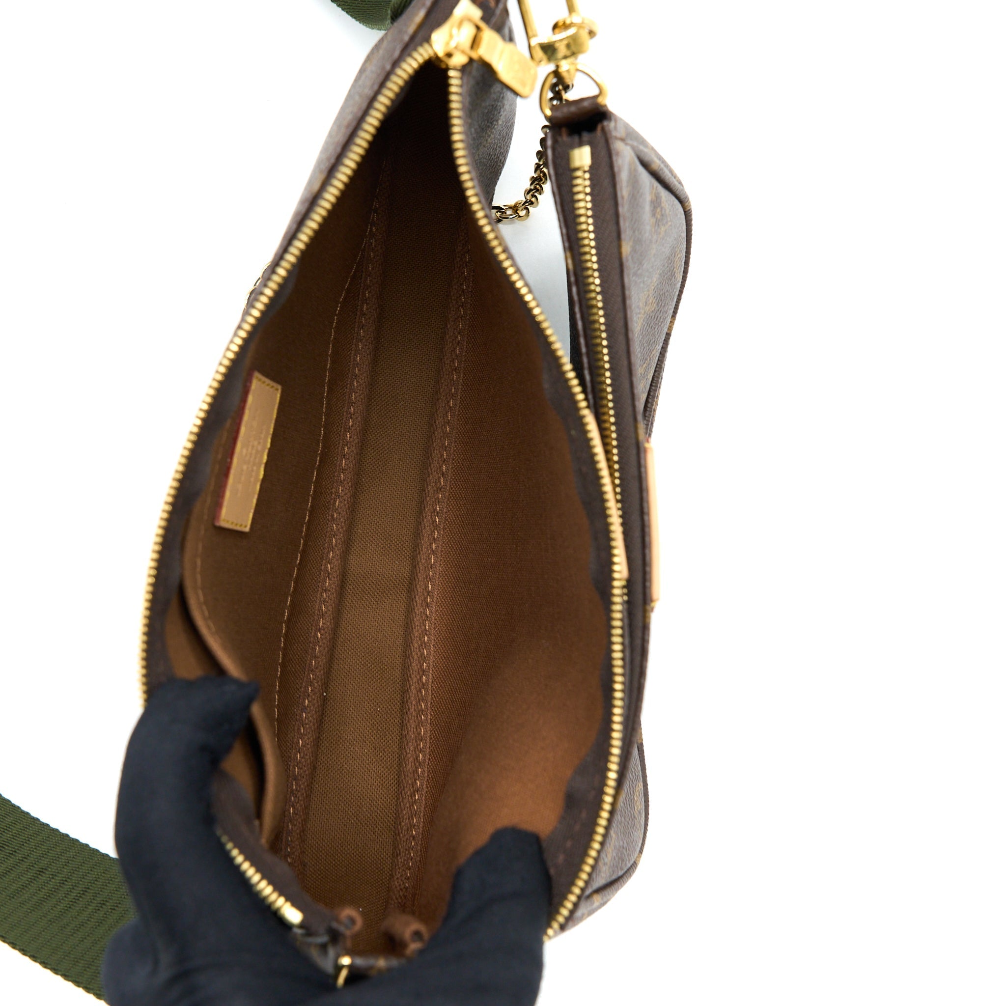 LOUIS VUITTON MULTI POCHETTE KHAKI STRAP MONOGRAM CANVAS GHW