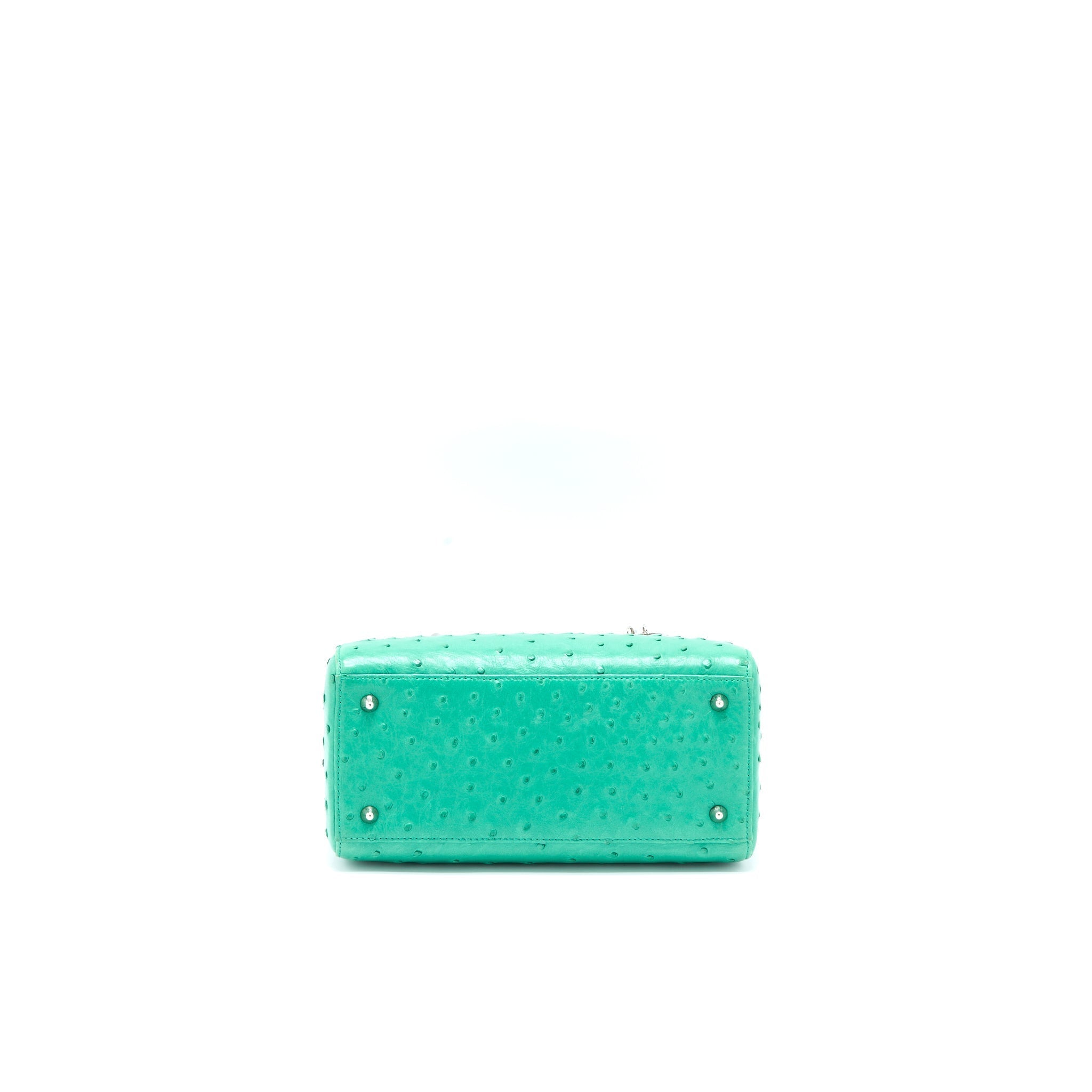 DIOR MEDIUM LADY DIOR OSTRICH GREEN SHW