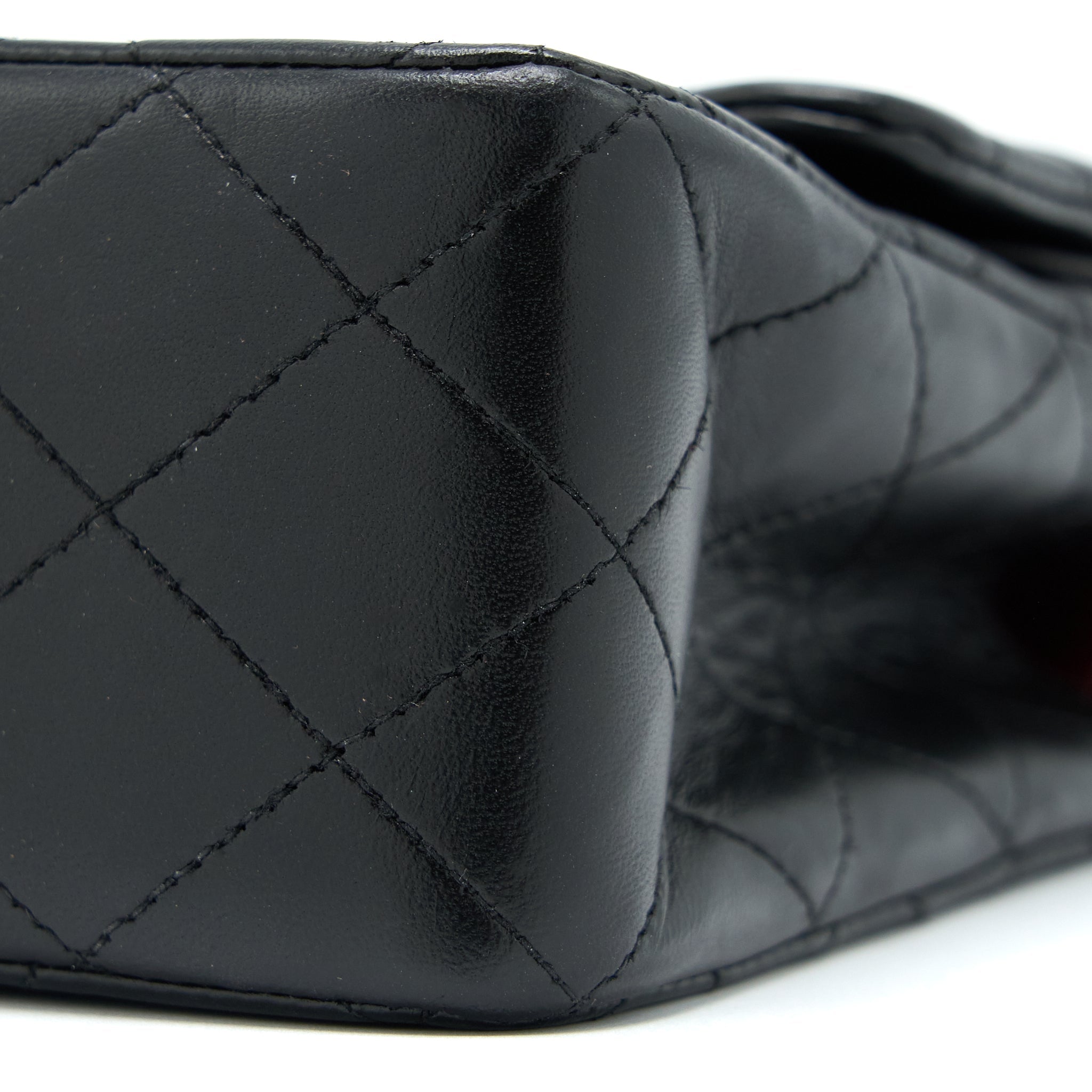 CHANEL VINTAGE MEDIUM FLAP BAG LAMBSKIN BLACK GHW