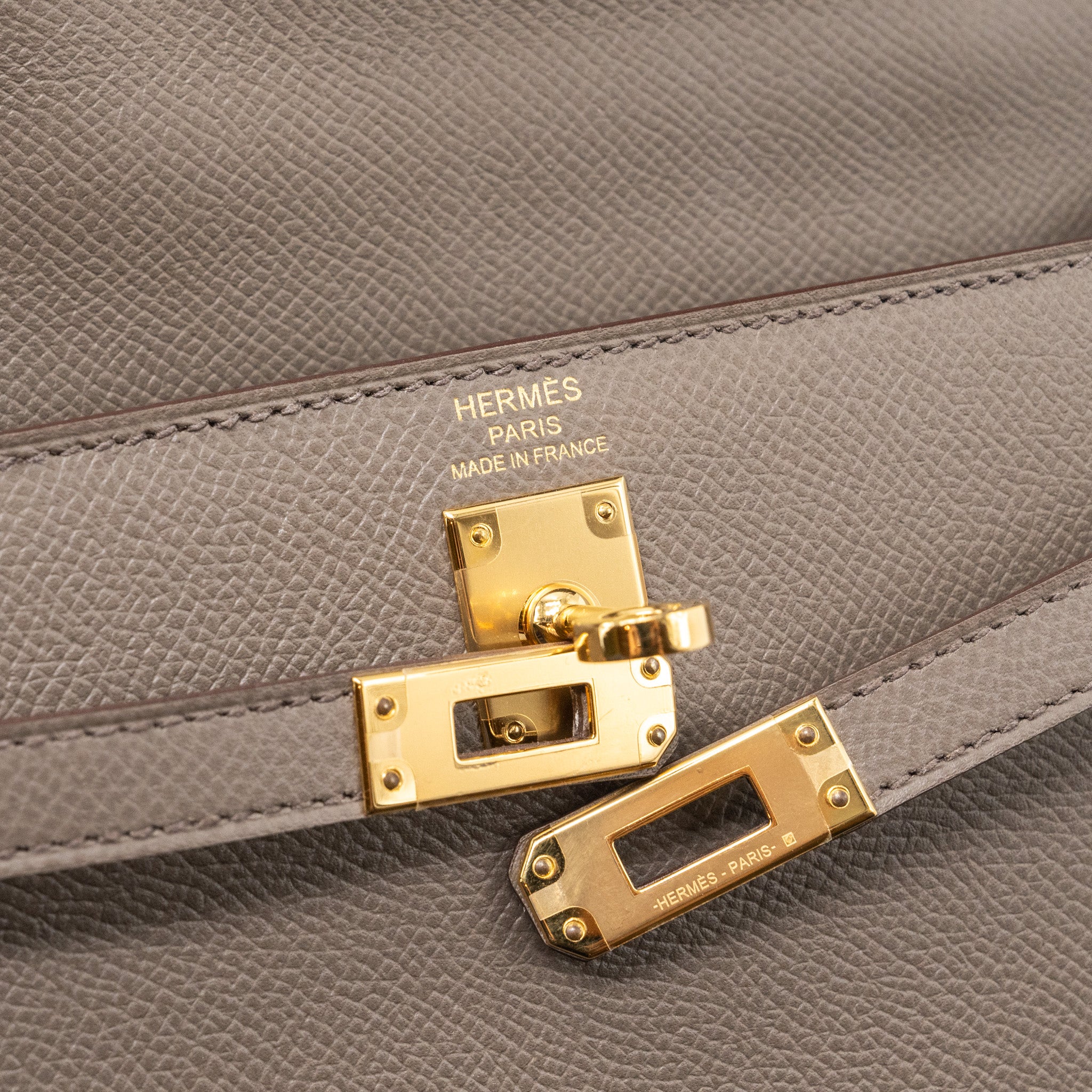 HERMES KELLY 25 EPSOM 8F GRIS ETAIN GHW