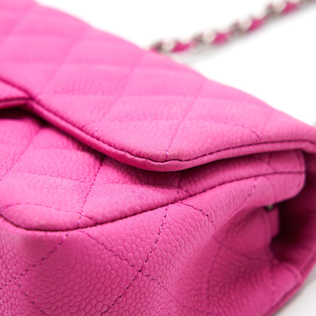 CHANEL MINI RECTANGULAR FLAP BAG GRAINED CALFSKIN PINK SHW