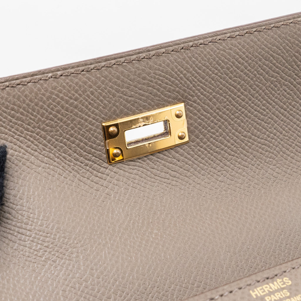 HERMES KELLY 25 EPSOM 8F GRIS ETAIN GHW