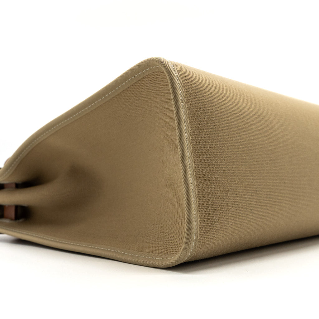 HERMES HERBAG 31 ZIP BAG TOILE OFFICER CANVAS TRENCH/FAUVE SHW