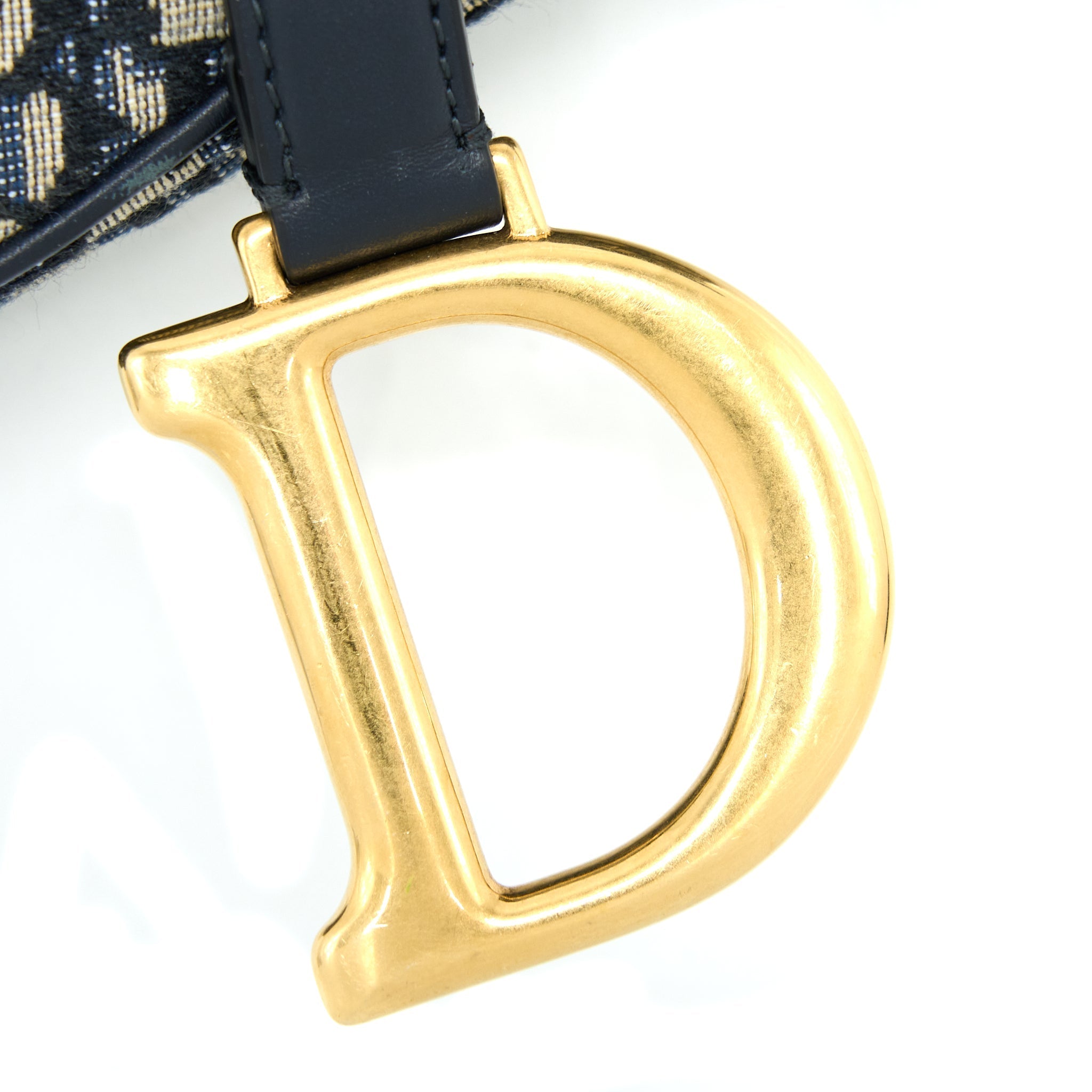 DIOR SADDLE BAG WITH REMOVABLE SHOULDER STRAP OBLIQUE EMBROIDERY BLUE GHW