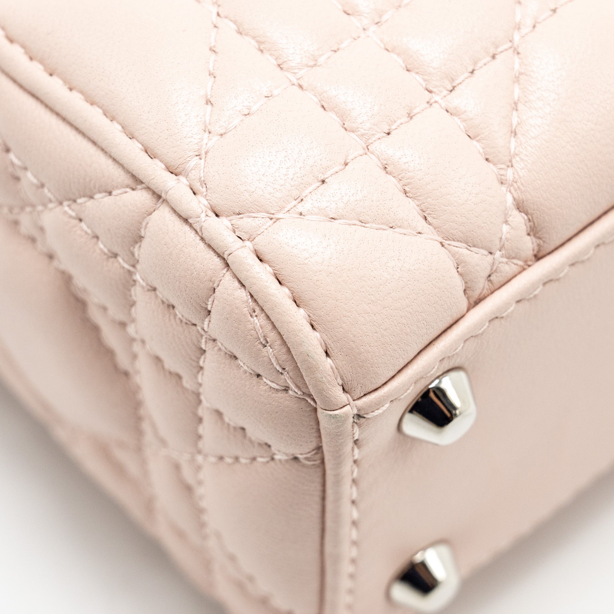 DIOR MINI LADY DIOR CRYSTAL STRAP LIMITED EDITION LAMBSKIN LIGHT PINK SHW