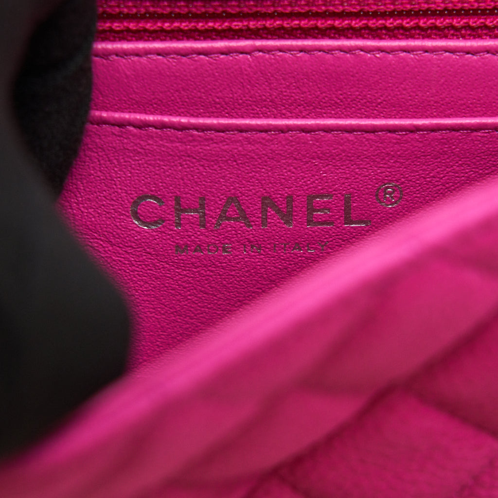 CHANEL MINI RECTANGULAR FLAP BAG GRAINED CALFSKIN PINK SHW