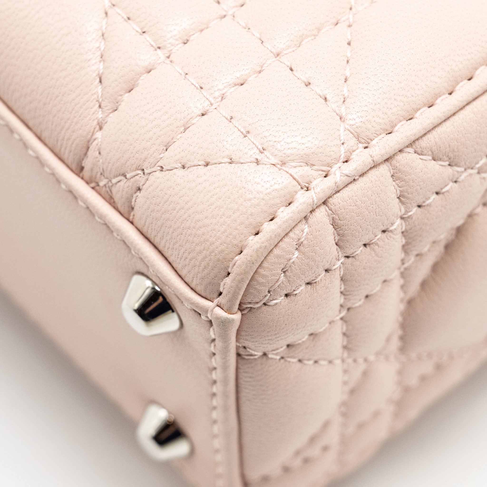 DIOR MINI LADY DIOR CRYSTAL STRAP LIMITED EDITION LAMBSKIN LIGHT PINK SHW