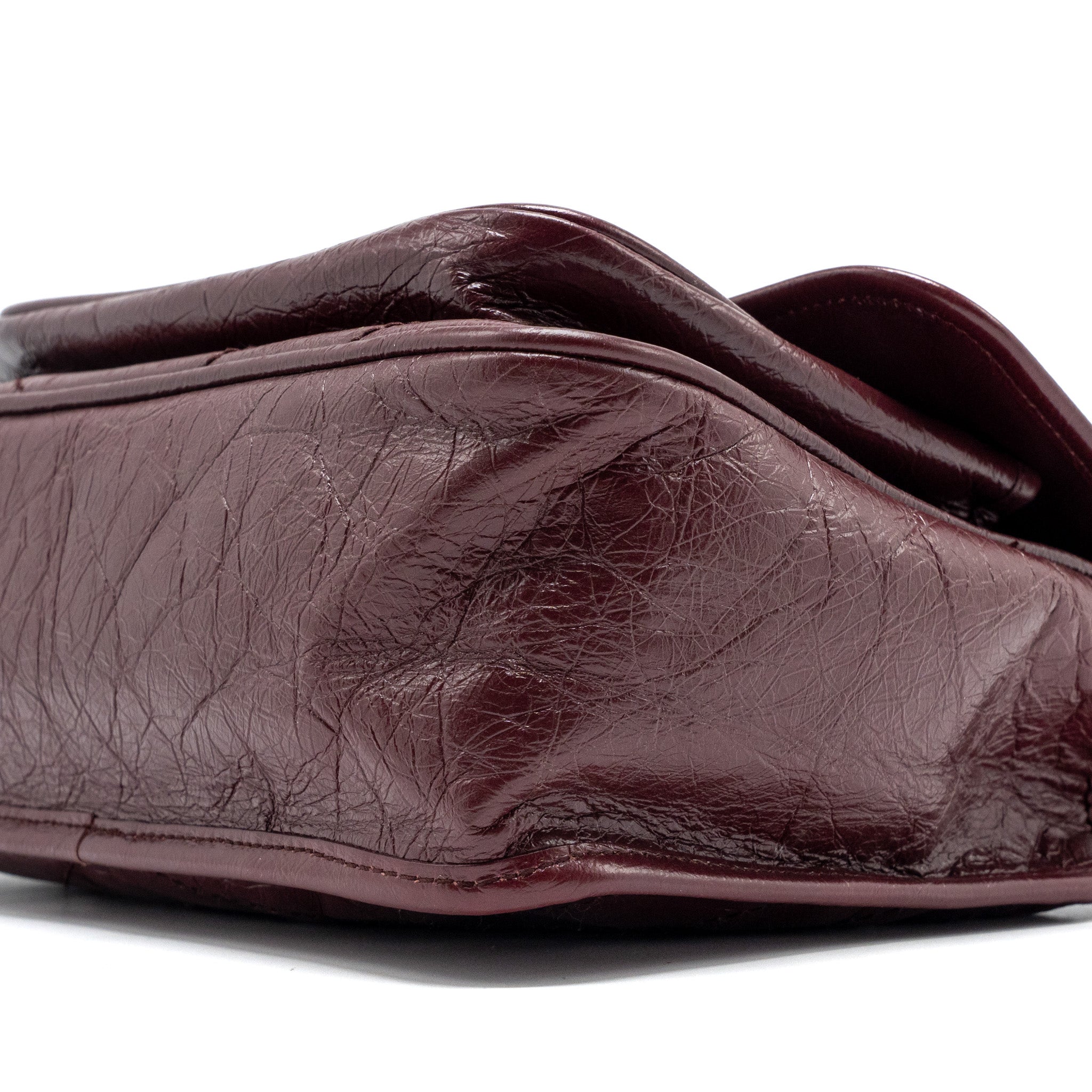 SAINT LAURENT NIKI MEDIUM LEATHER DARK RED RUTHENIUM HARDWARE