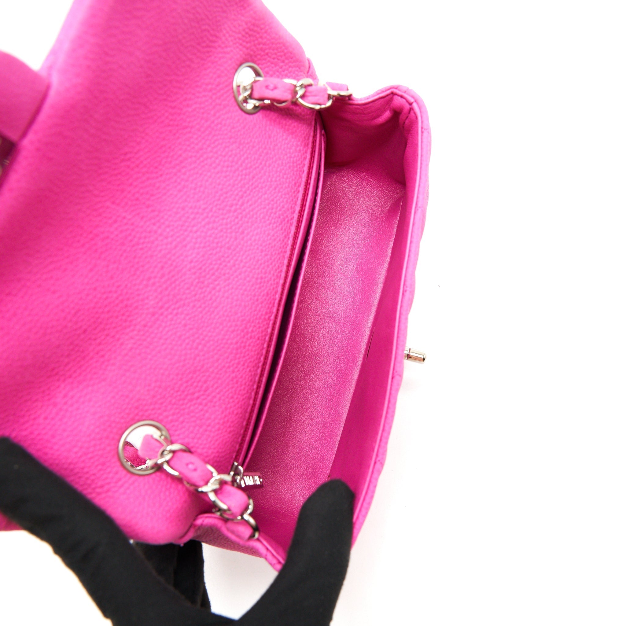CHANEL MINI RECTANGULAR FLAP BAG GRAINED CALFSKIN PINK SHW