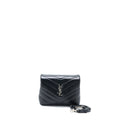 SAINT LAURENT LOULOU TOY STRAP BAG CALFSKIN BLACK SHW
