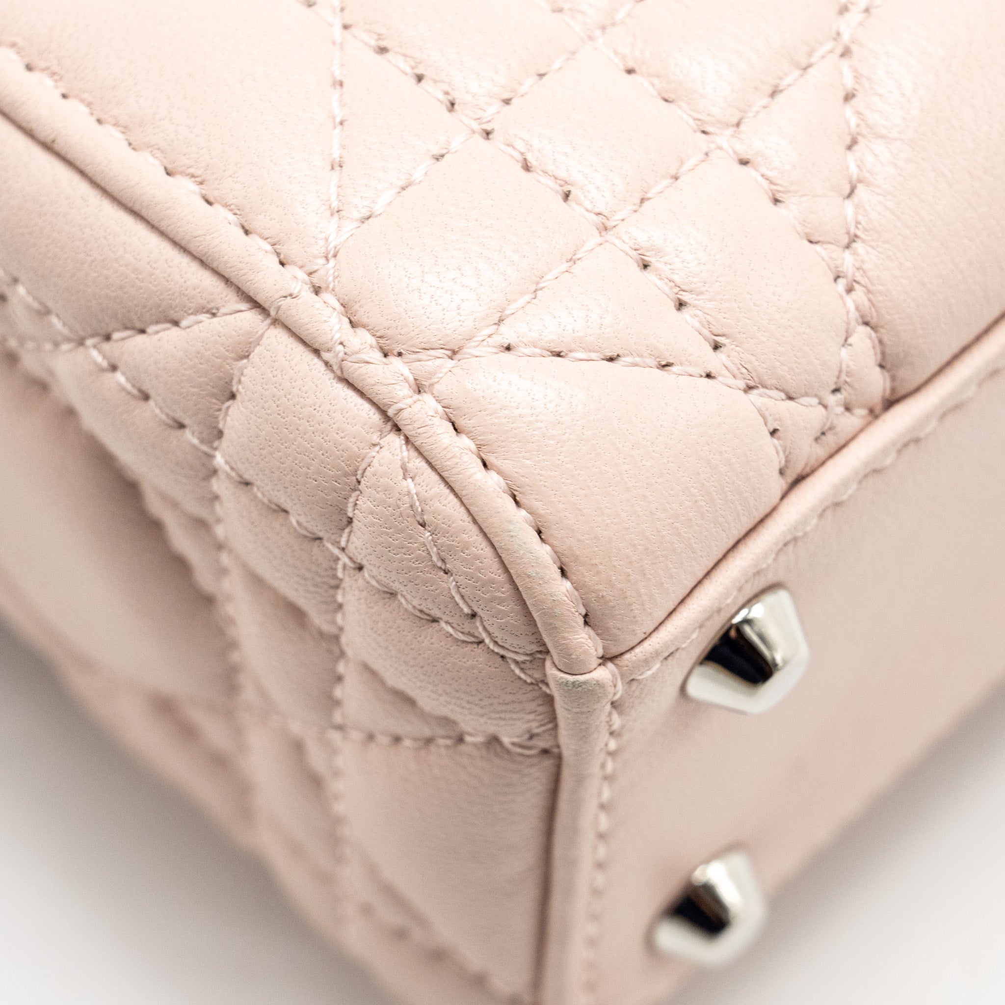 DIOR MINI LADY DIOR CRYSTAL STRAP LIMITED EDITION LAMBSKIN LIGHT PINK SHW