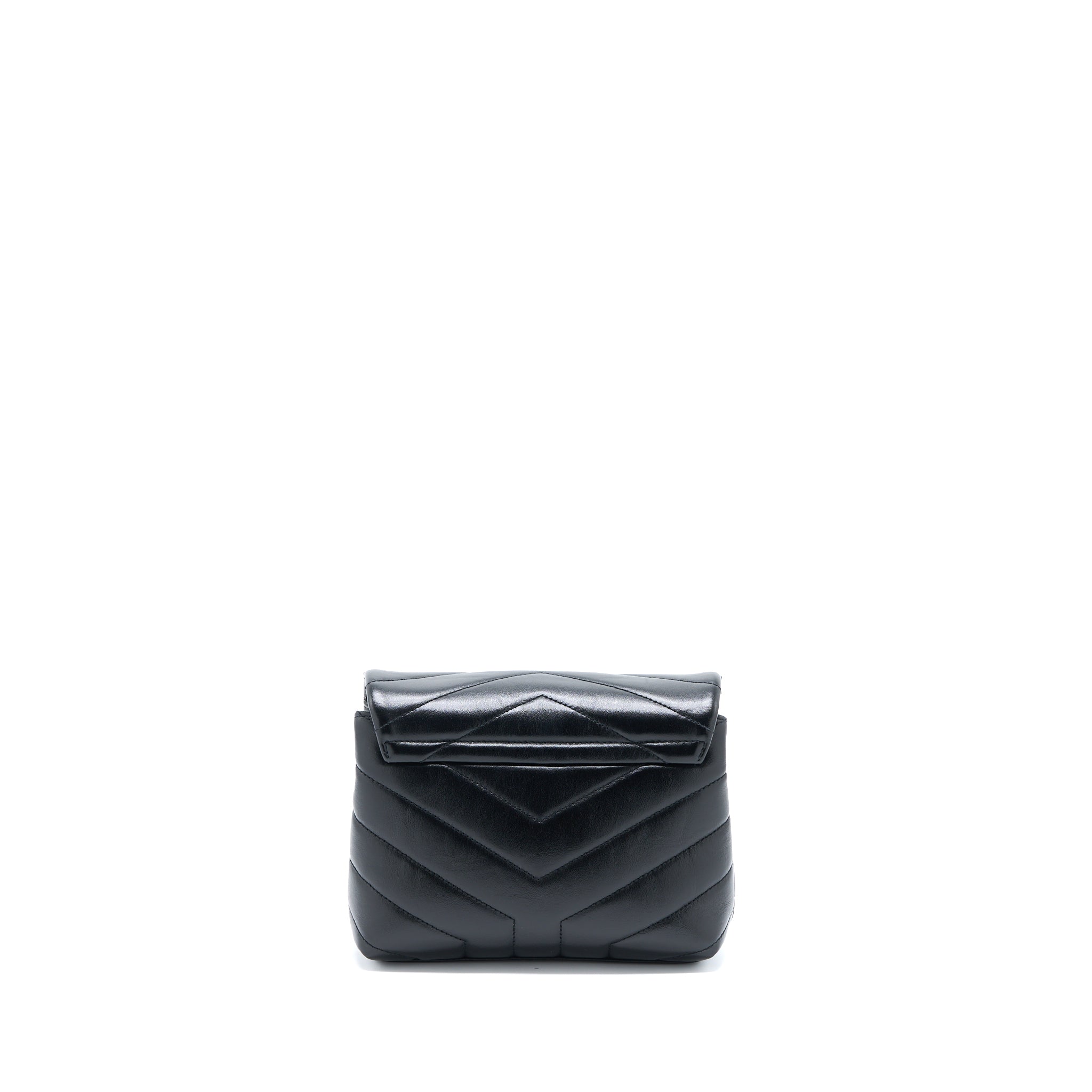 SAINT LAURENT LOULOU TOY STRAP BAG CALFSKIN BLACK SHW