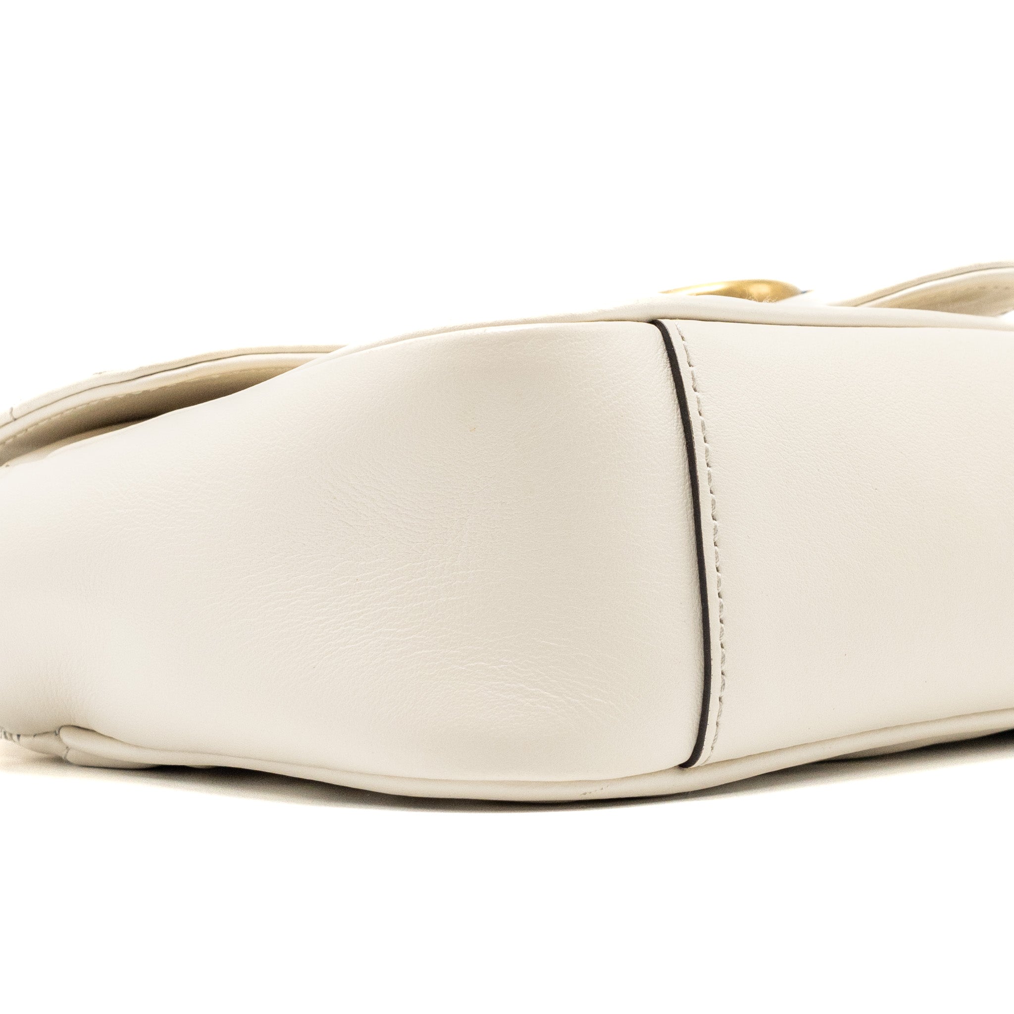 GUCCI MINI MARMONT BAG CALFSKIN WHITE GHW