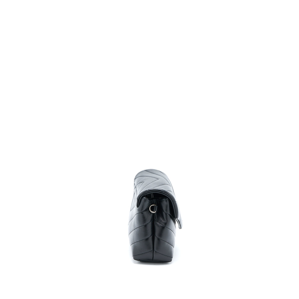 SAINT LAURENT LOULOU TOY STRAP BAG CALFSKIN BLACK SHW