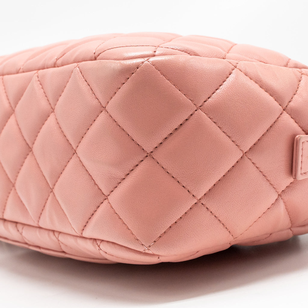CHANEL CC CAMERA CASE WITH CHAIN LAMBSKIN PINK SHW