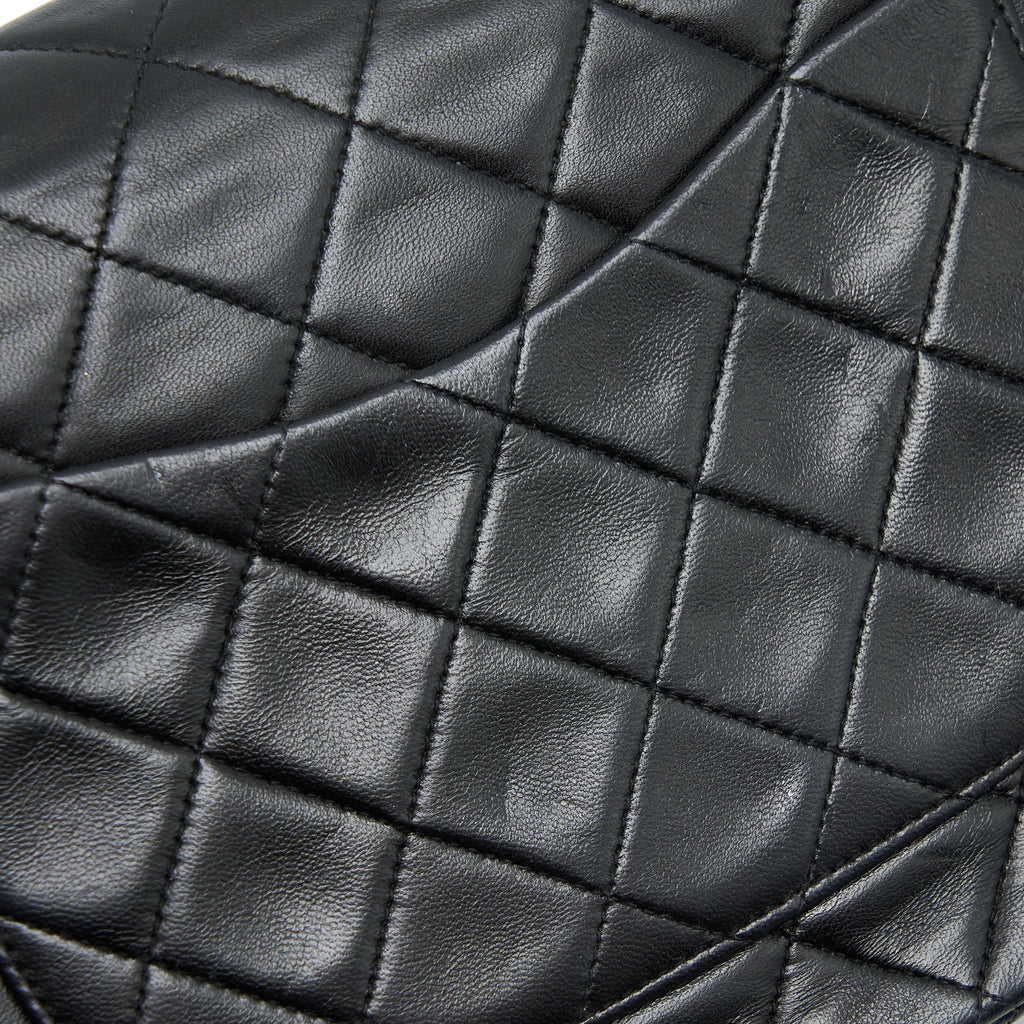CHANEL VINTAGE MEDIUM FLAP BAG LAMBSKIN BLACK GHW