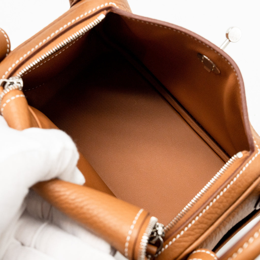HERMES MINI LINDY II CLEMENCE GOLD SHW