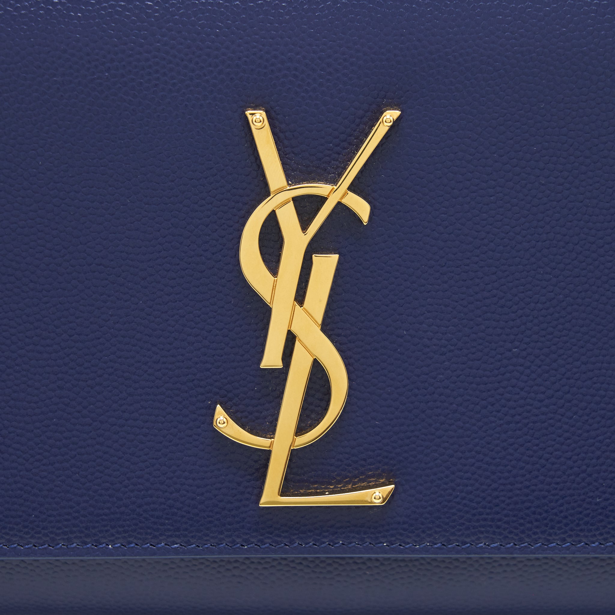 SAINT LAURENT/ YSL CLUTCH CAVIAR BLUE GHW