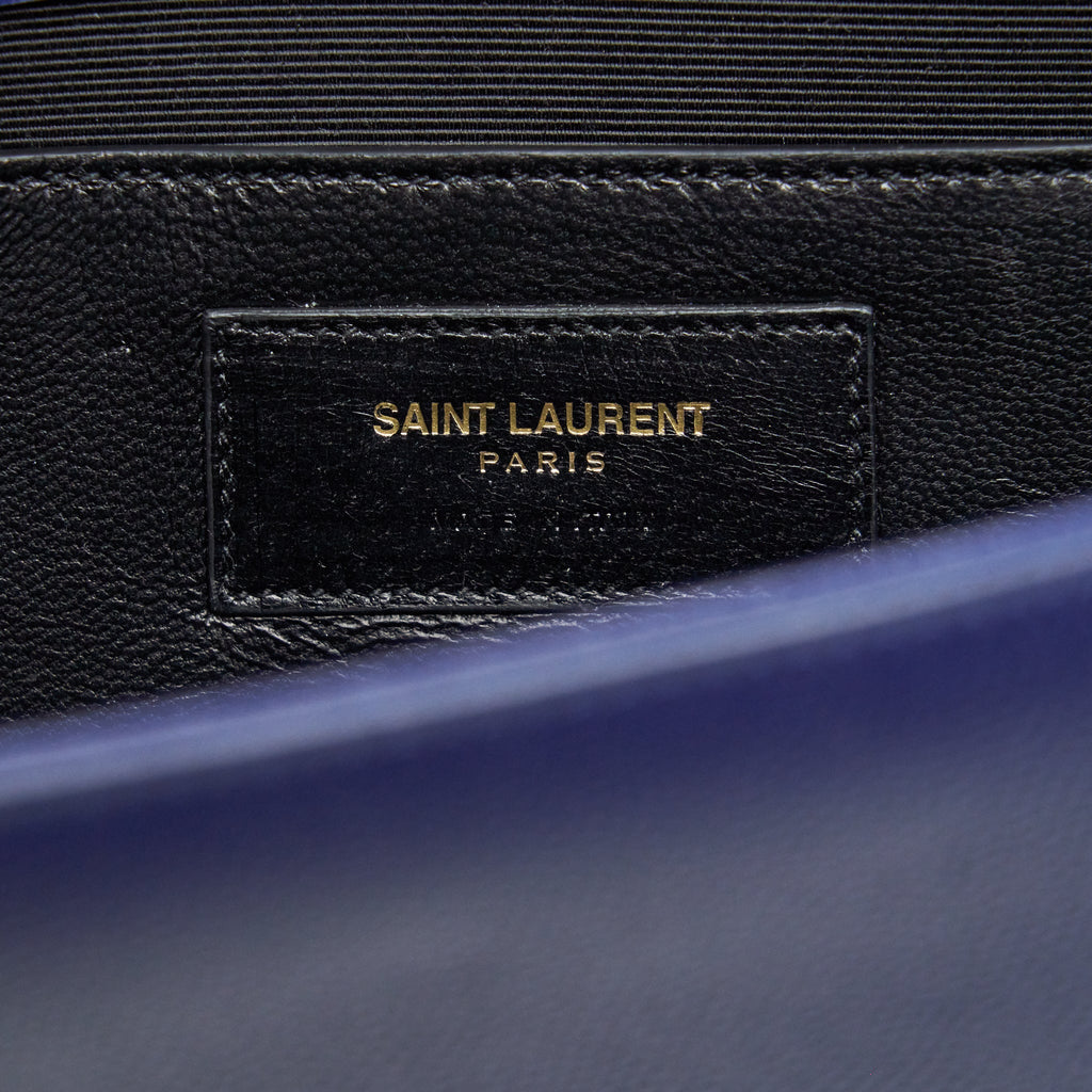 SAINT LAURENT/ YSL CLUTCH CAVIAR BLUE GHW
