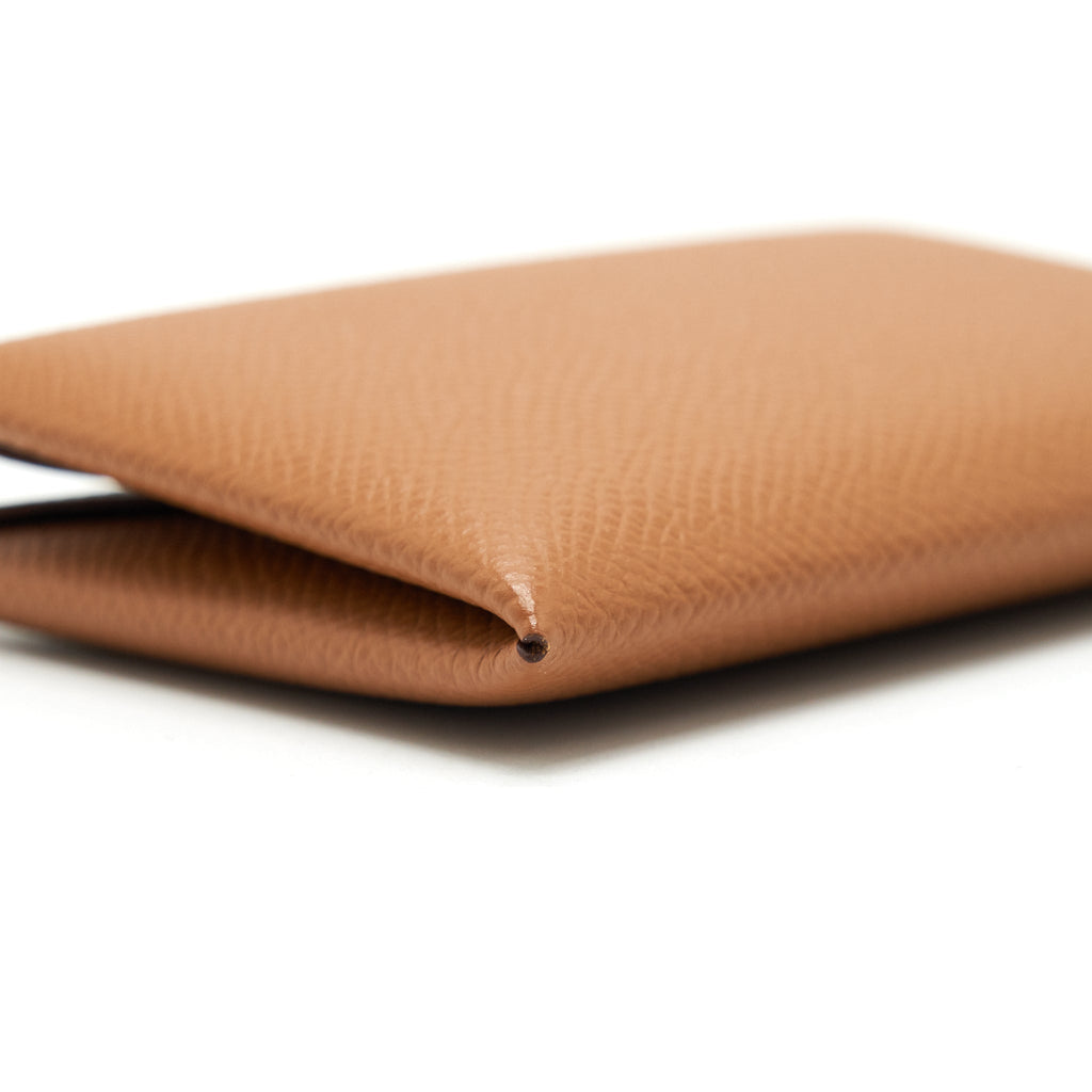 HERMES CALVI CARD HOLDER GOLD